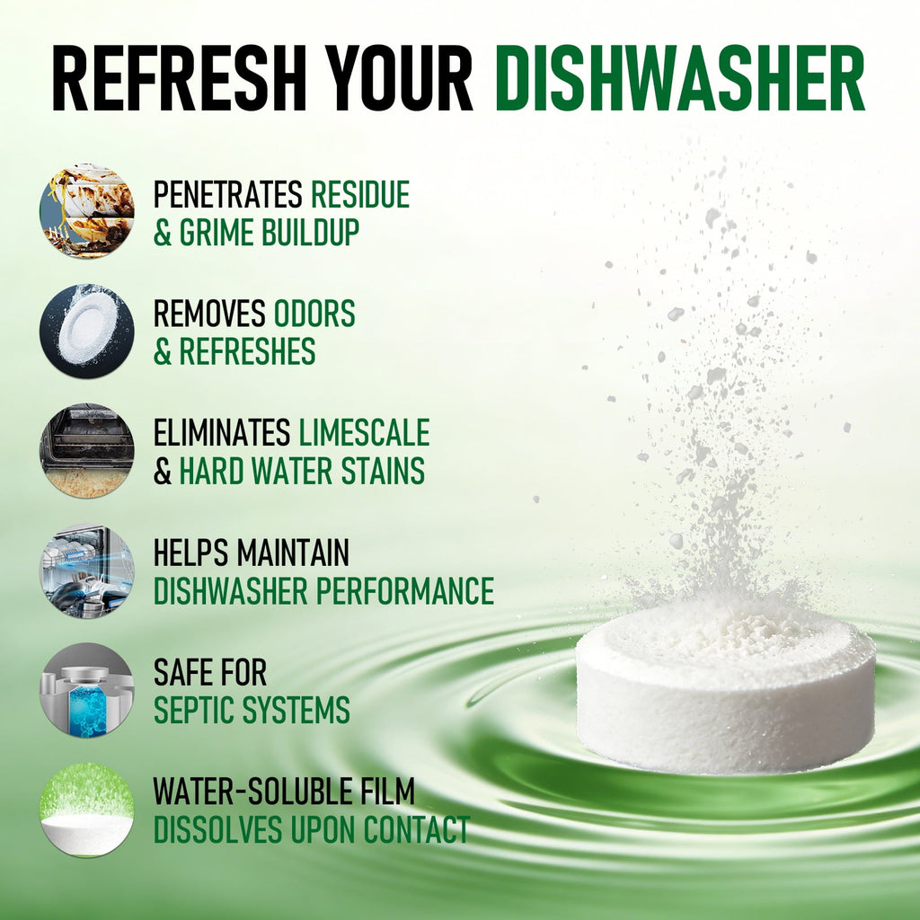 aphouse Dishwasher Cleaner And Deodorizer - 12 Tablets, Deep Cleaning Descaler for Dishwasher, Septic Safe, Removes Odor Causing Limescale