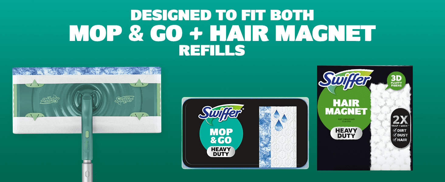Swiffer Heavy Duty Mop & Go Wood - Wet Cloth Refills for Wood Floors, 20 count