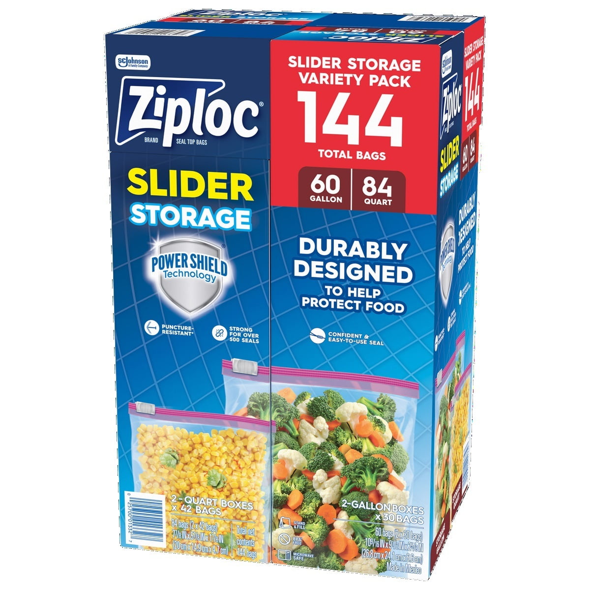 Ziploc Slider Storage Bags - Variety Pack, 144 Count