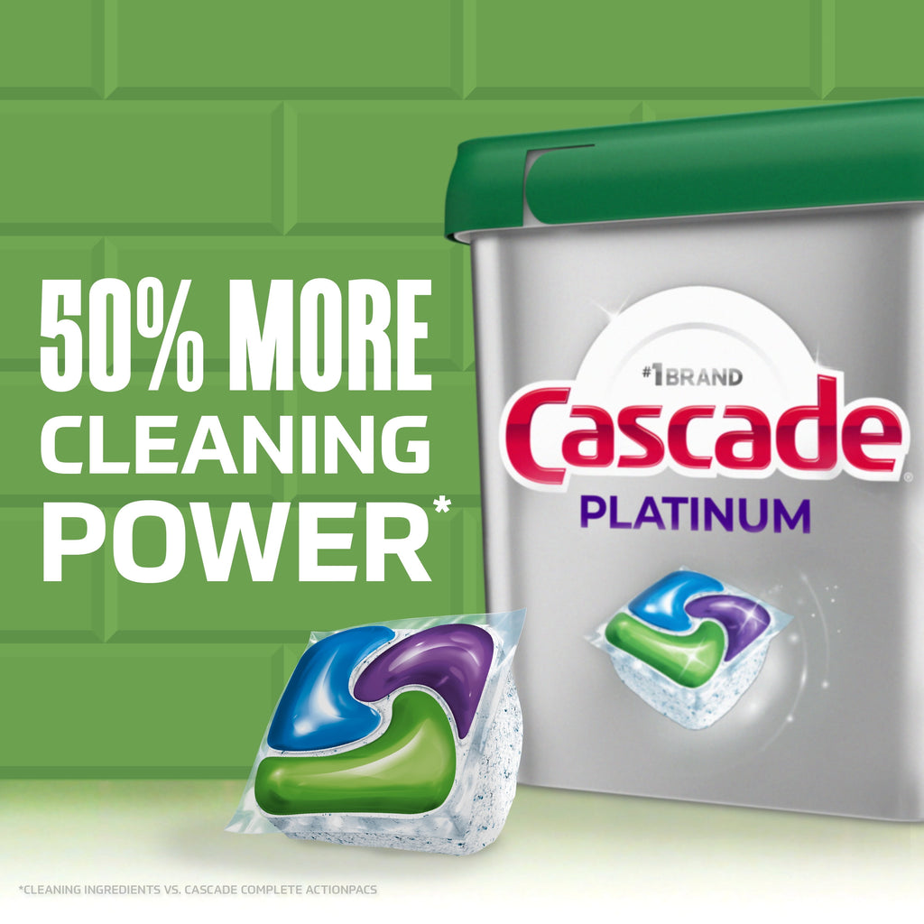 Cascade Platinum Dishwasher Pods - Dishwasher Detergent Soap Tabs, Fresh, 59 Count