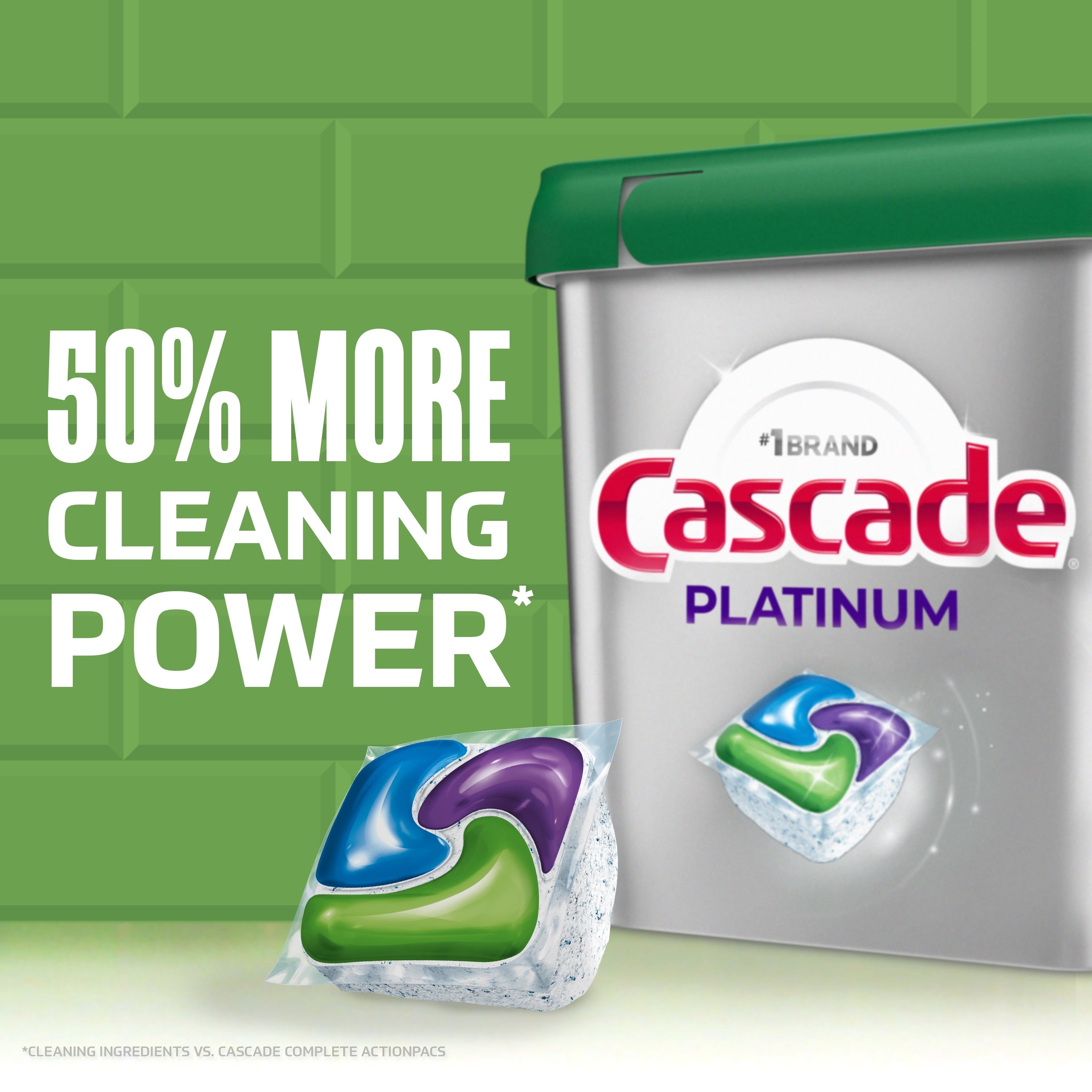 Cascade Platinum Dishwasher Pods - Dishwasher Detergent Soap Tabs, Fresh, 59 Count