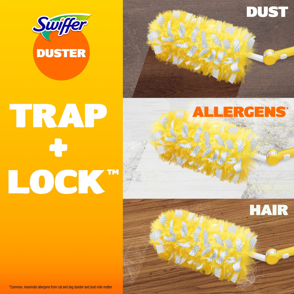 Swiffer Heavy Duty 3 ft Extendable Duster Kit with Refills - Unscented, 1 Handle + 3 Refills