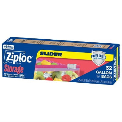 Ziploc Slider Gallon Food Storage Bags for Meal Prep - 32 Count