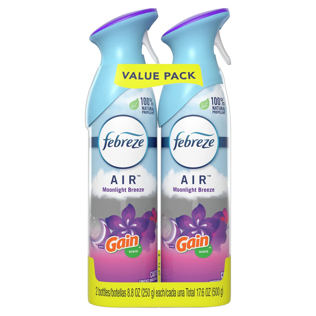 Febreze Air Freshener Spray - Odor-Fighting Room Spray, Gain Moonlight Breeze, 8.8oz, 2 Count