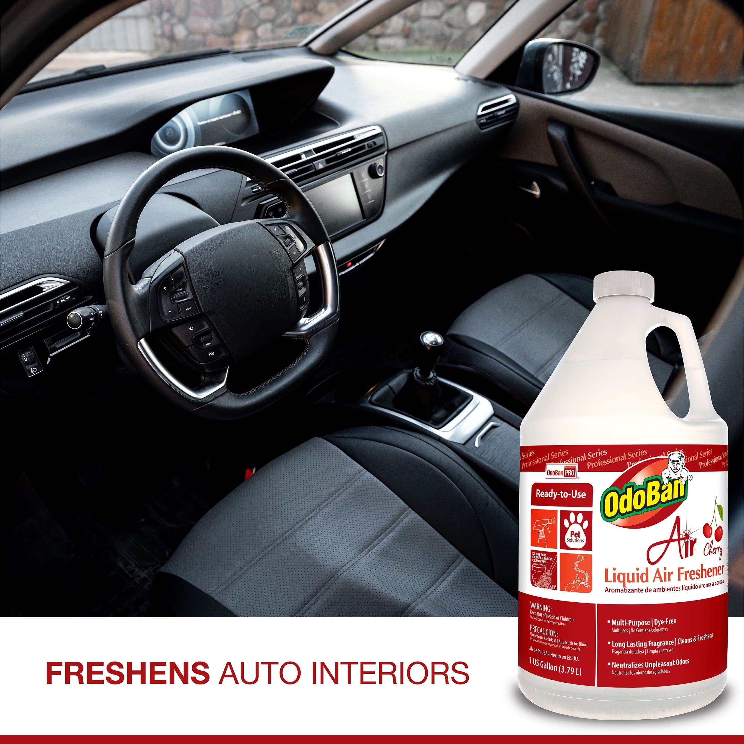 OdoBan Professional Cleaning Ready-to-Use Liquid Air Freshener - Cherry, 1 Gallon, 2-Pack