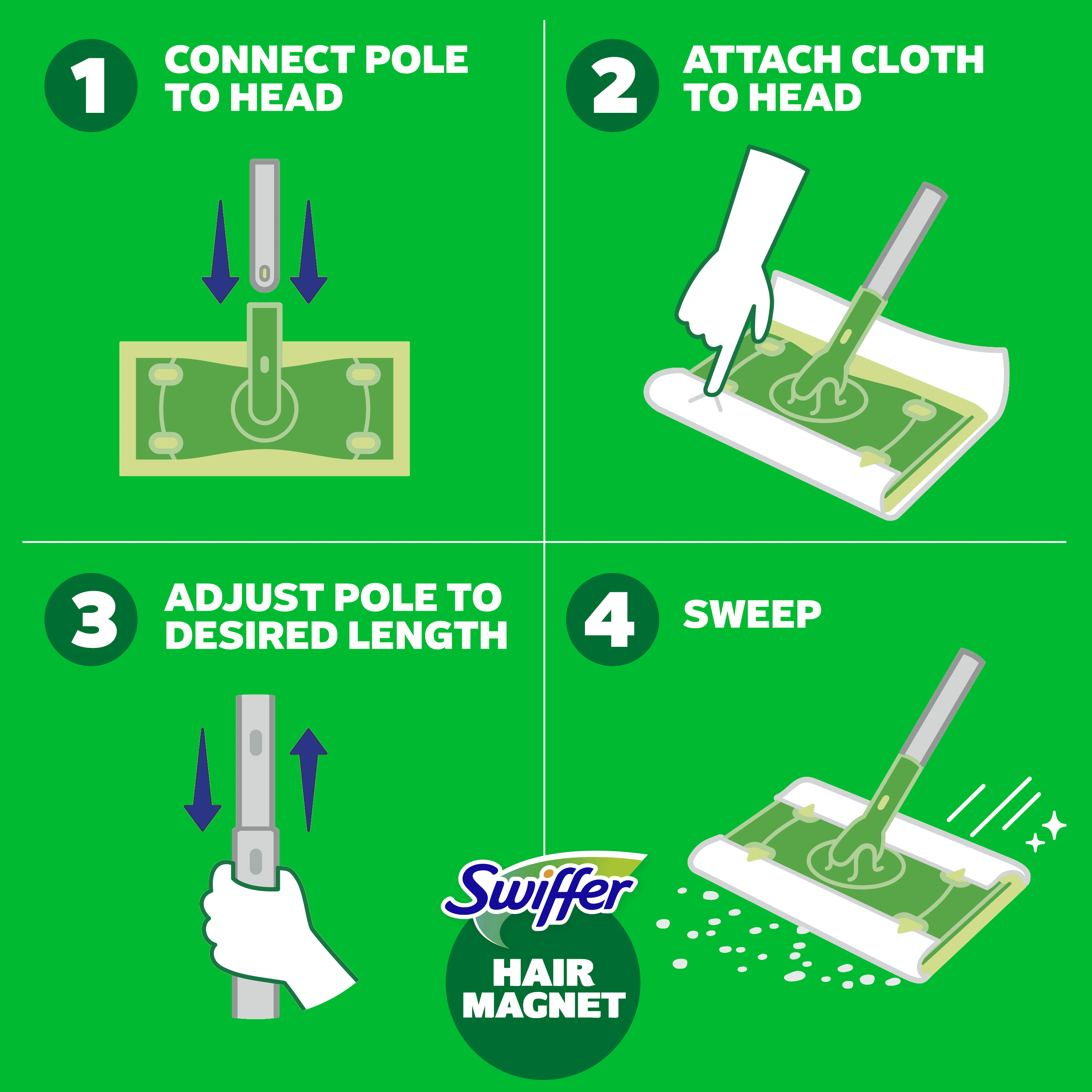 Swiffer Hair Magnet Refills - Lavender Scent, 32 Count - 2-Pack