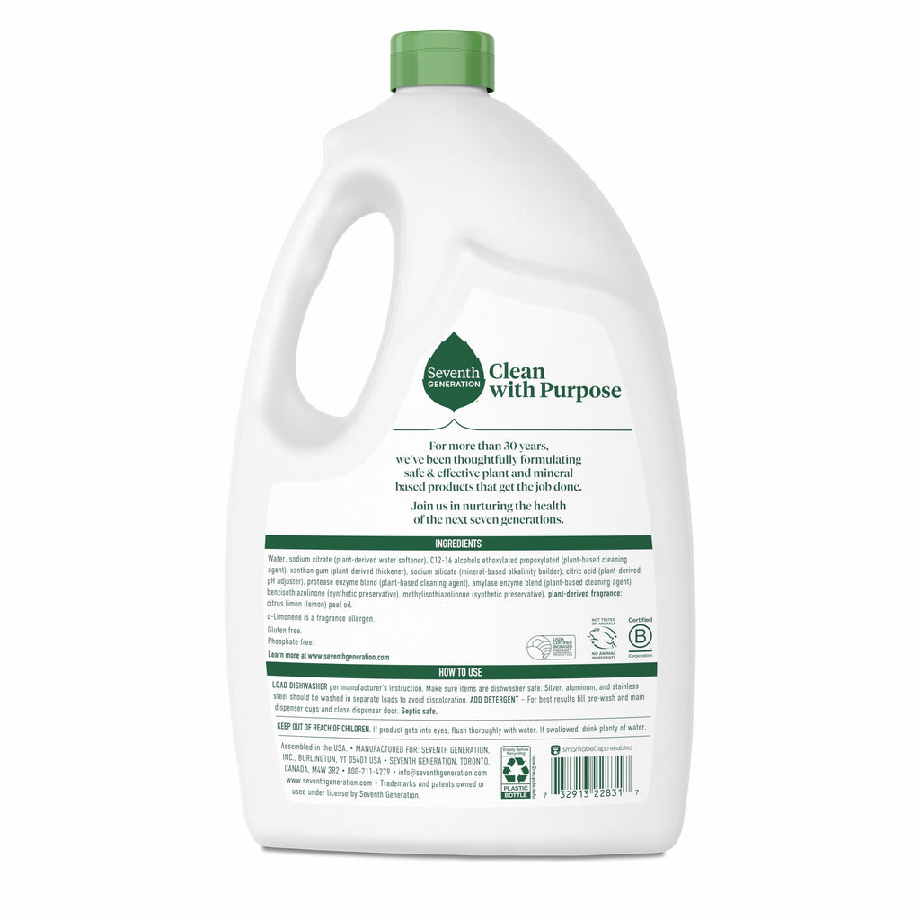 Seventh Generation Dishwasher Detergent Gel - Lemon Scent, 70 oz