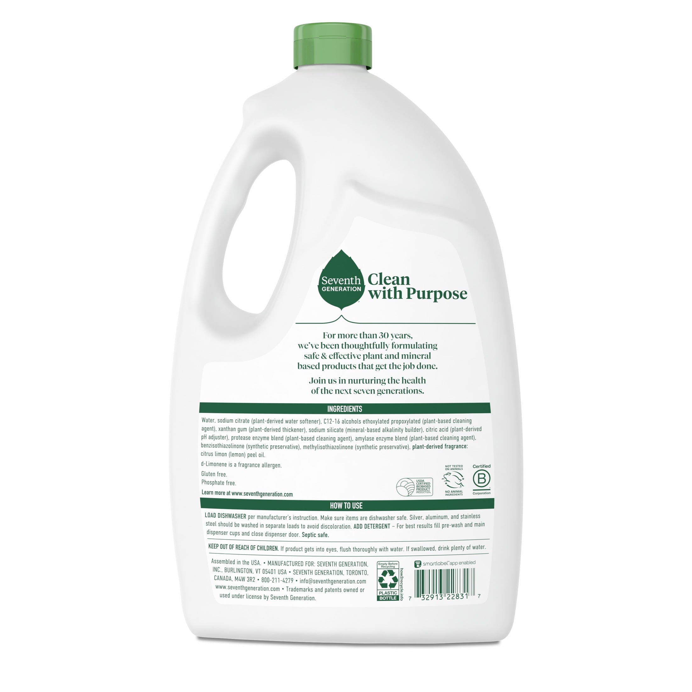 Seventh Generation Dishwasher Detergent Gel - Lemon Scent, 70 oz