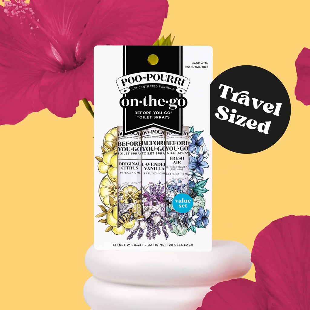Poo-Pourri Before-You-Go Toilet Spray - On-The-Go, Travel Size Variety 10 mL - Original Citrus, Lavender Vanilla and Fresh Air