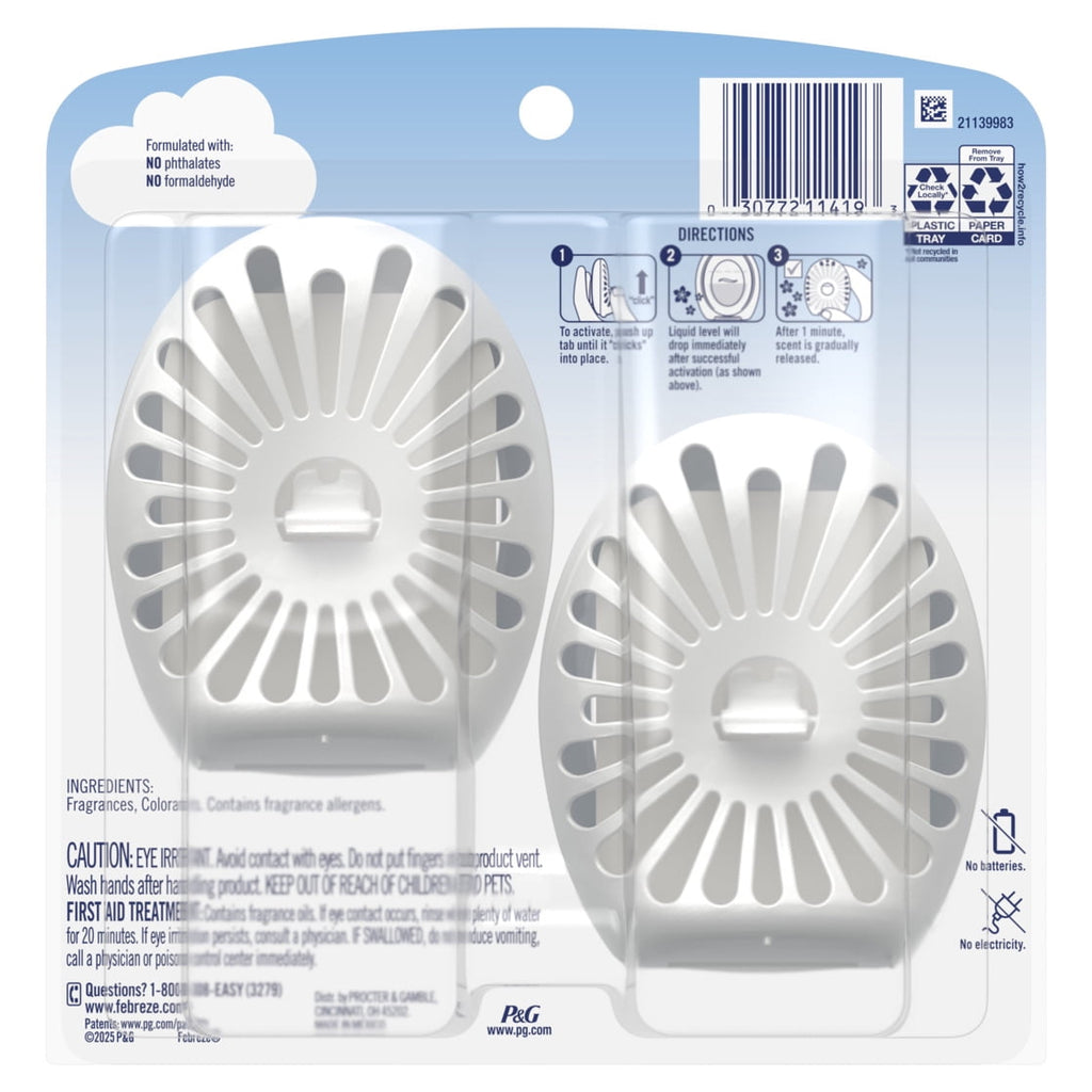 Febreze BATH Air Freshener - Odor-Fighting, Refresh & Energize Scent, 2 Count