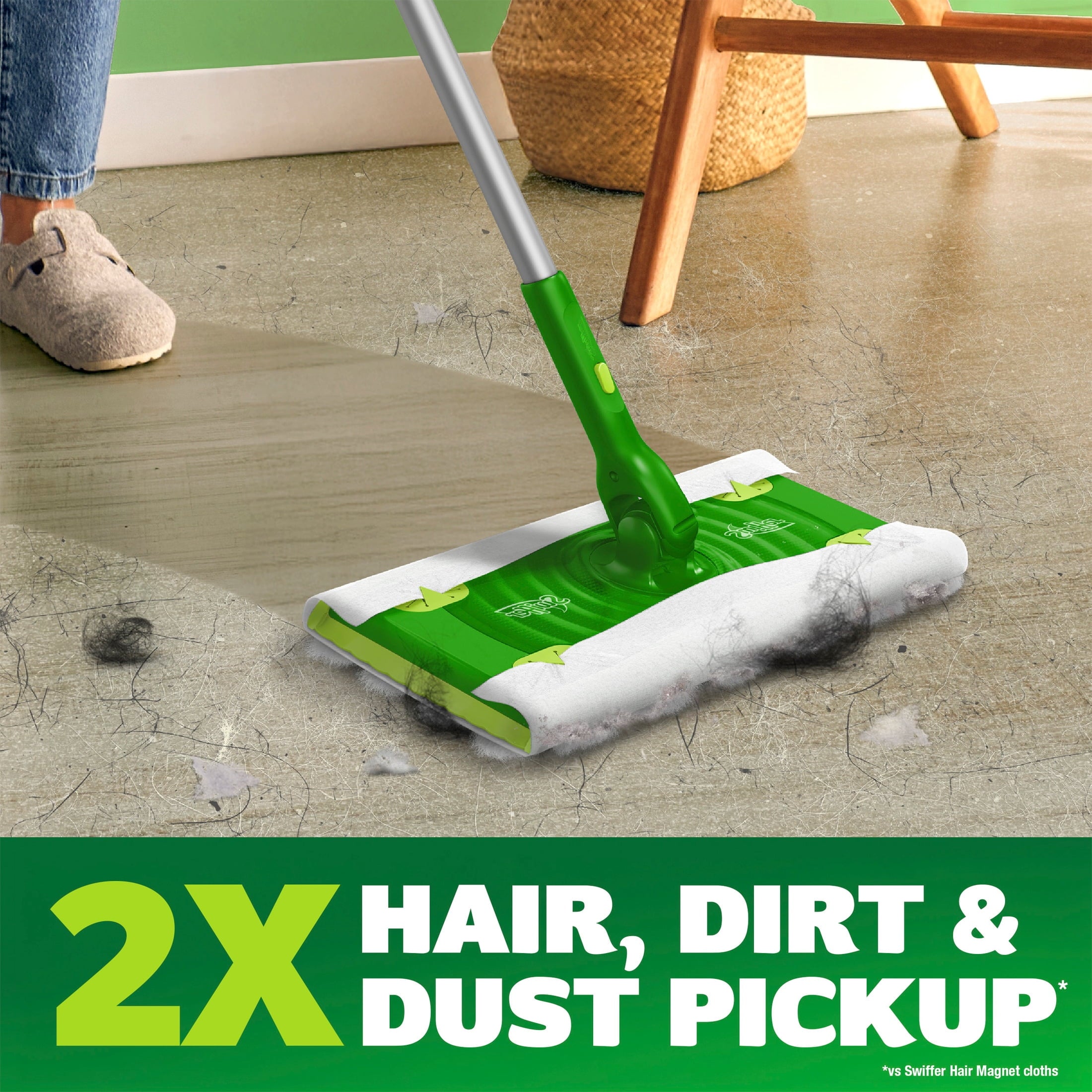 Swiffer Hair Magnet Deluxe Starter Kit - 1 pole, 6 Dry & 2 Wet Cloths