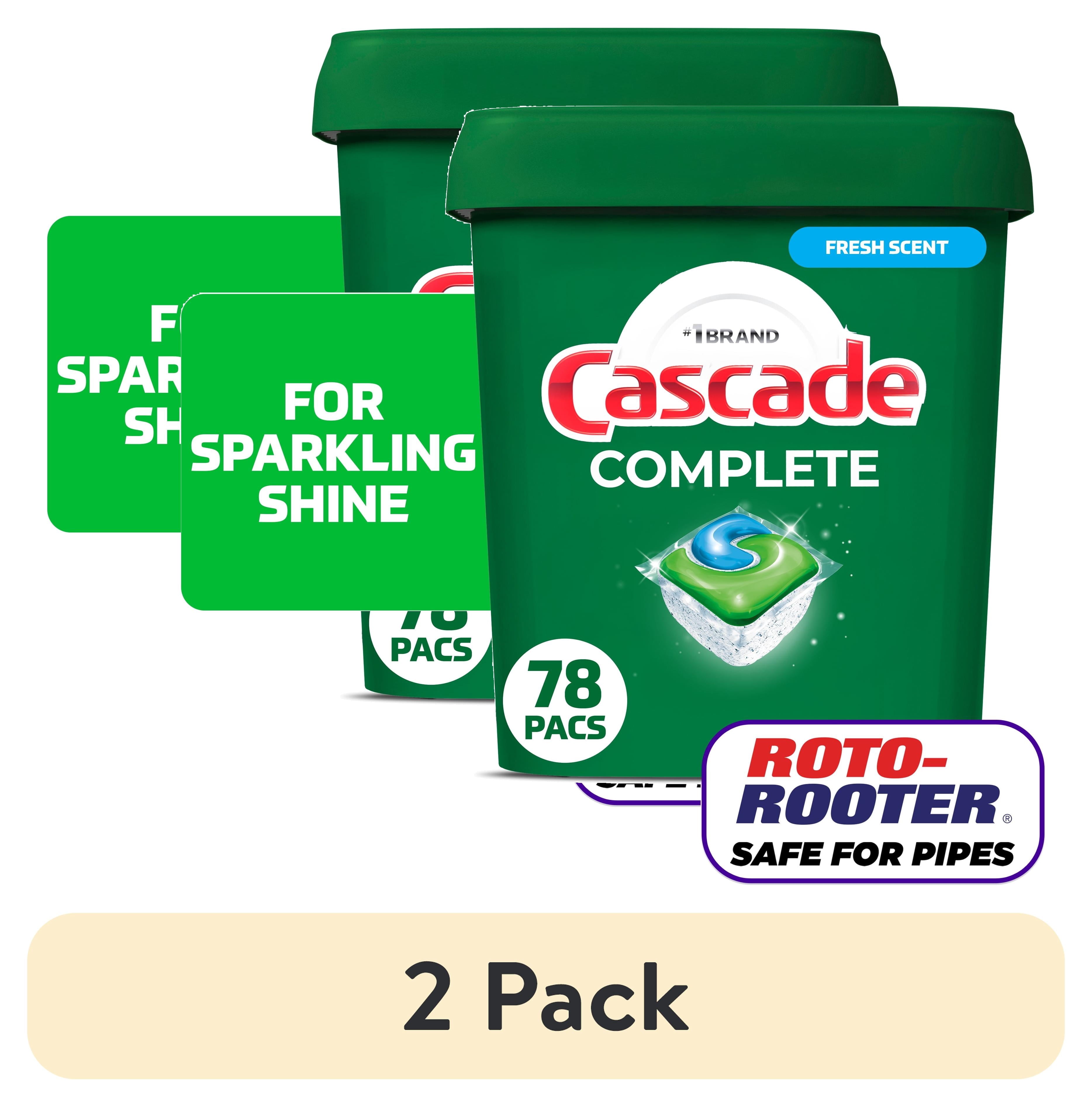 Cascade Complete Dishwasher Pods - Action Pacs Dishwasher Detergent, Dishwasher Tabs, Fresh, 78 Count - 2-Pack