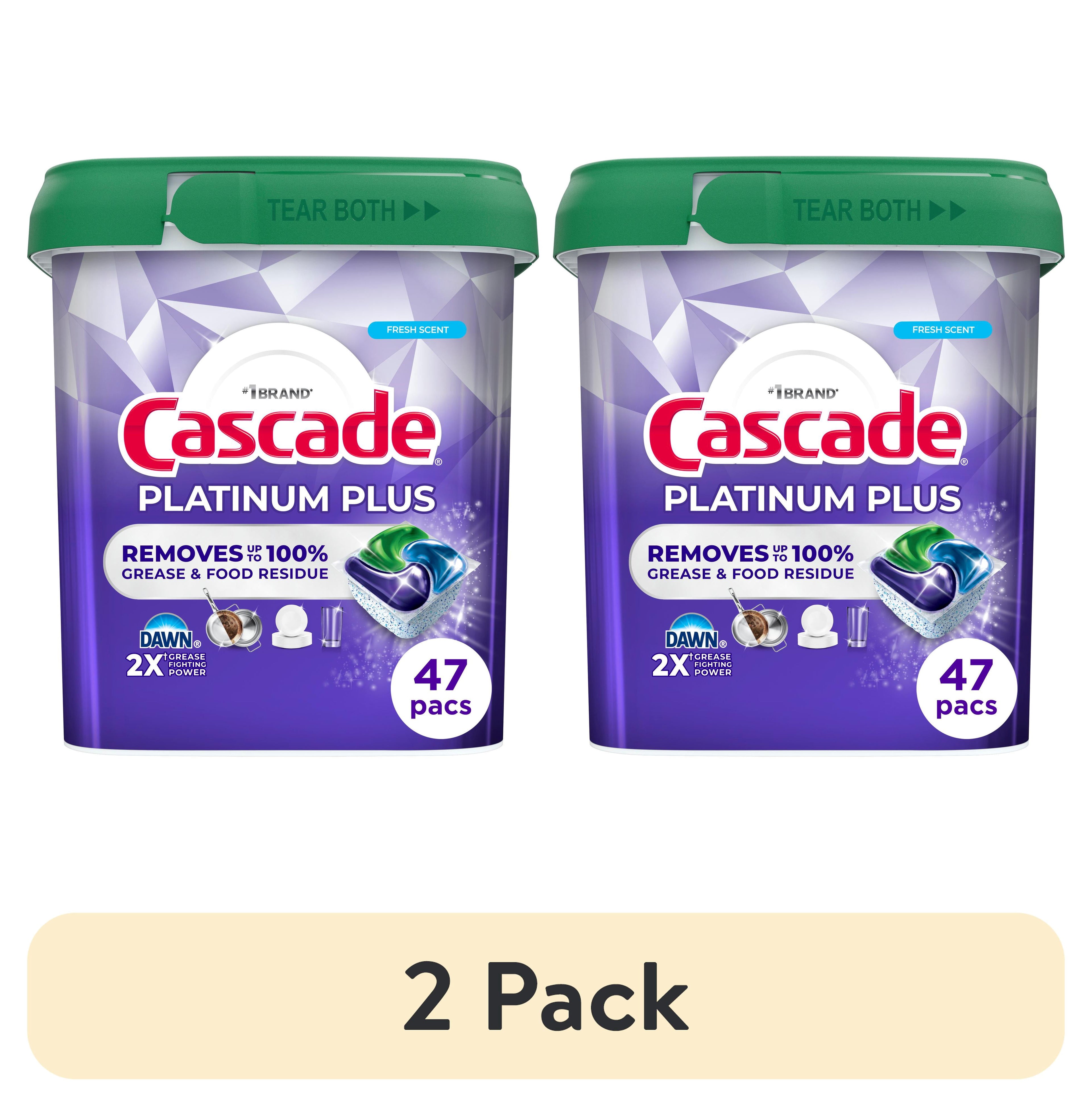 Cascade Platinum Plus Dishwasher Pods - Dishwasher Detergent Soap Tabs, Fresh, 47 Count - 2-Pack