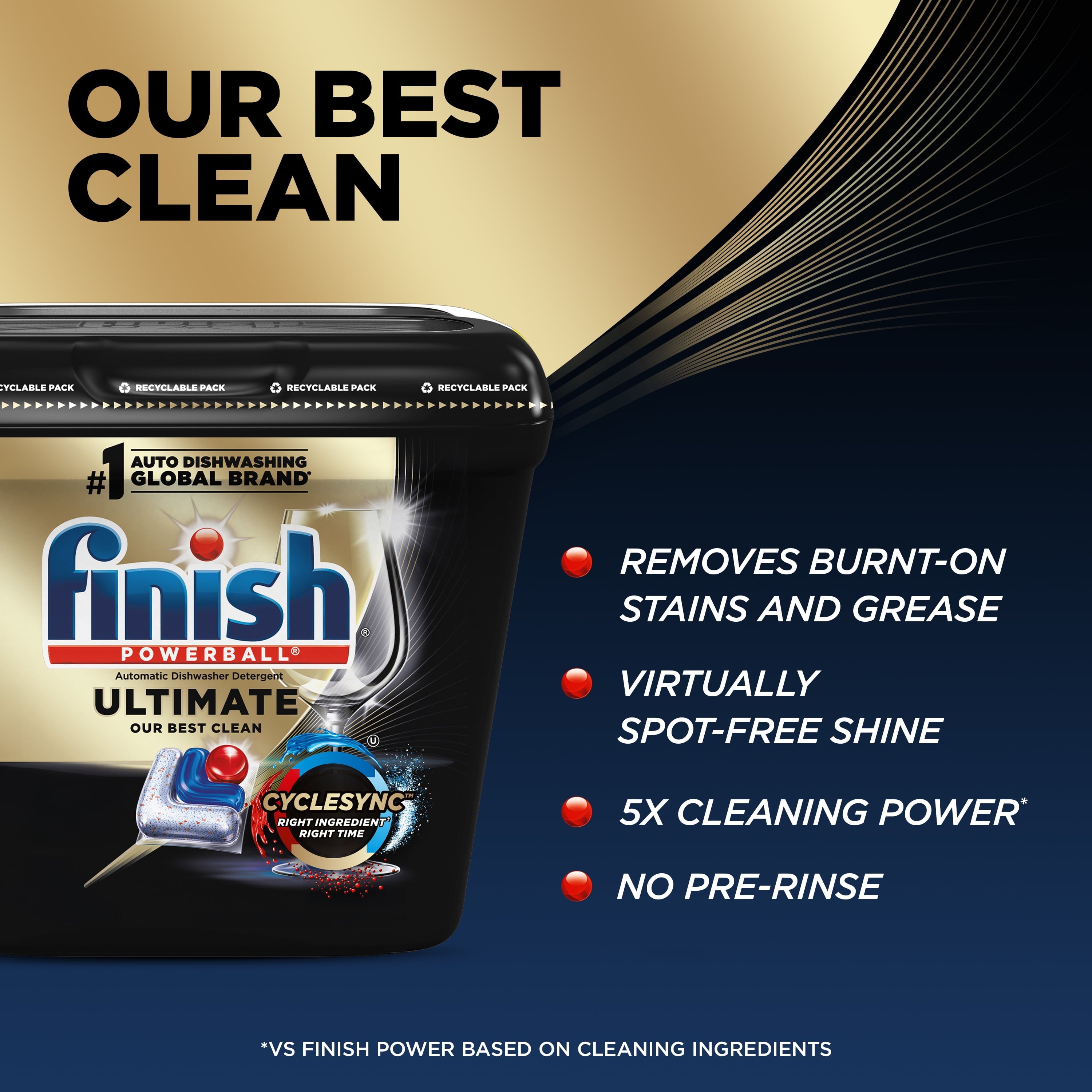 Finish Ultimate Dishwasher Detergent Pods - Premium Dishwashing Tablets, 52 Count