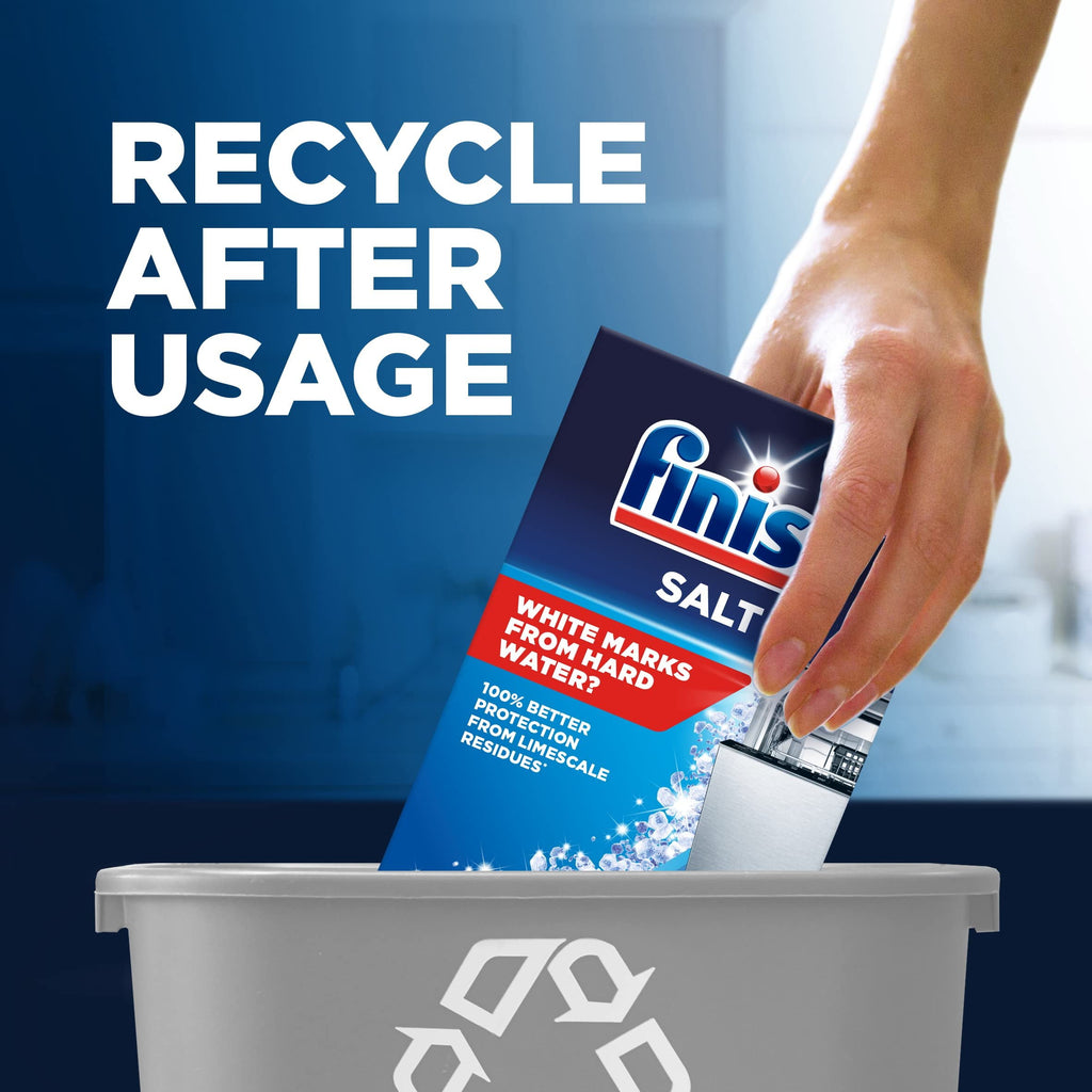 Finish Dishwasher Salt 8.8 Lb. - 4Kg Improves performance Softens water Limescale protection Fights water spots 99% purity