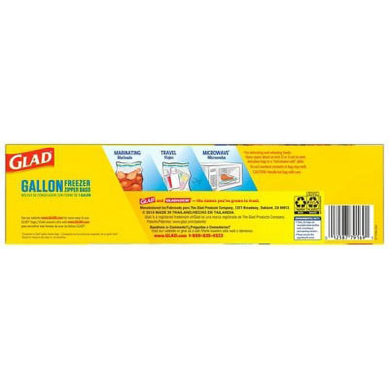 Glad Flex'nseal Zipper Freezer Storage Gallon Bags (Pack of 8)