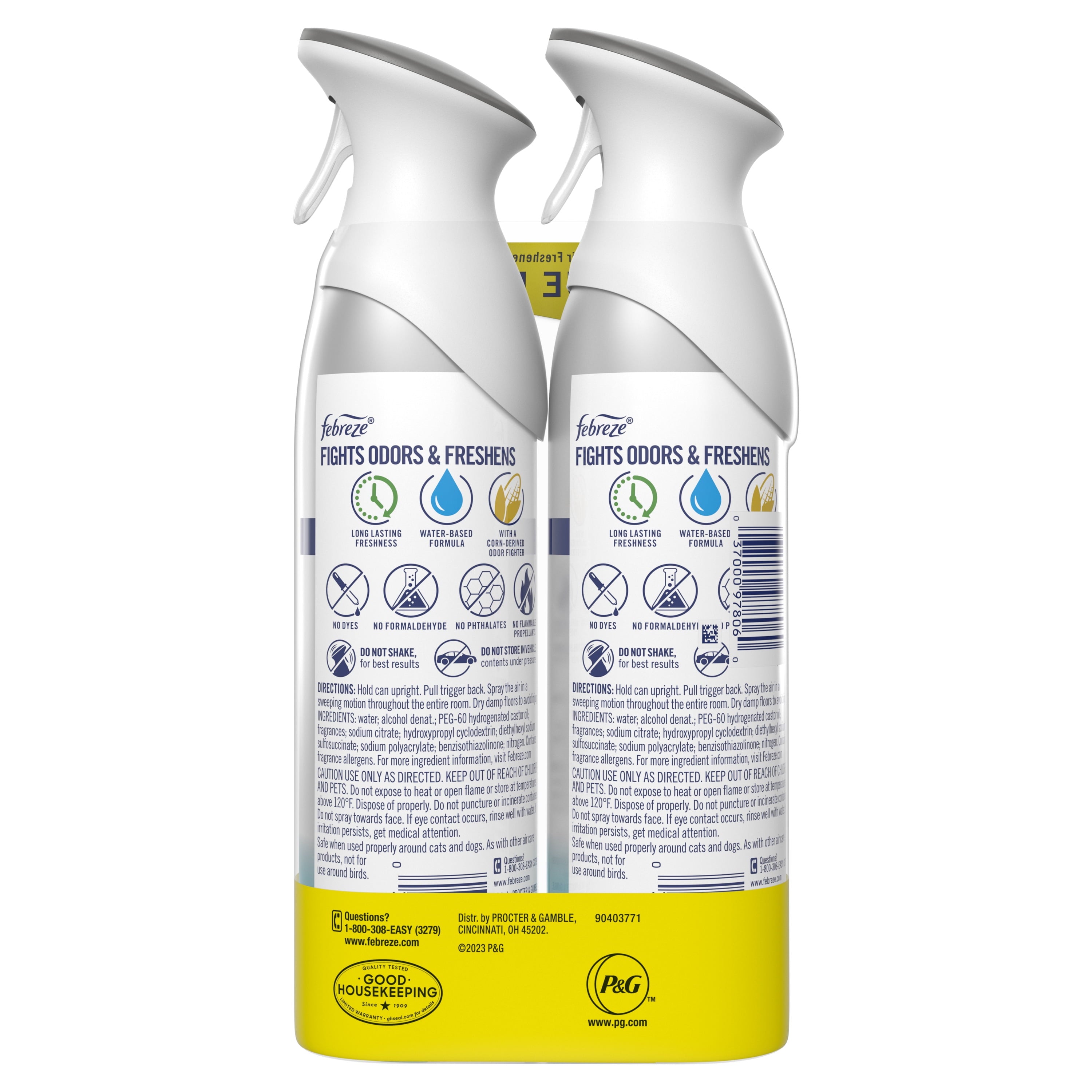 Febreze Air Freshener Spray - Odor-Fighting Room Spray, Heavy Duty Crisp Clean, 8.8oz, 2 Count