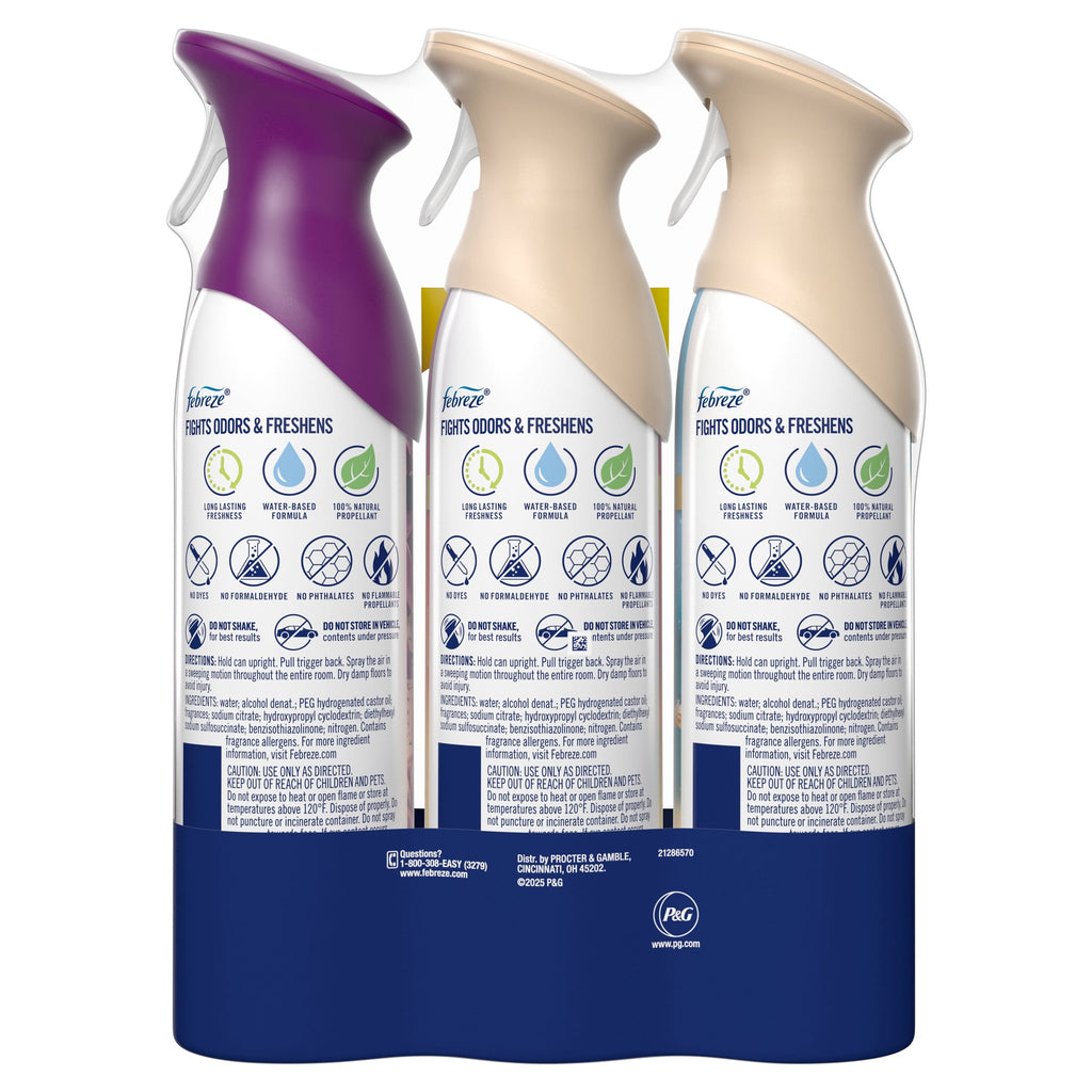 Febreze Air - Lilac, Warm Ocean Breeze, Summer Golden Hour, 8.1oz, 3 Count