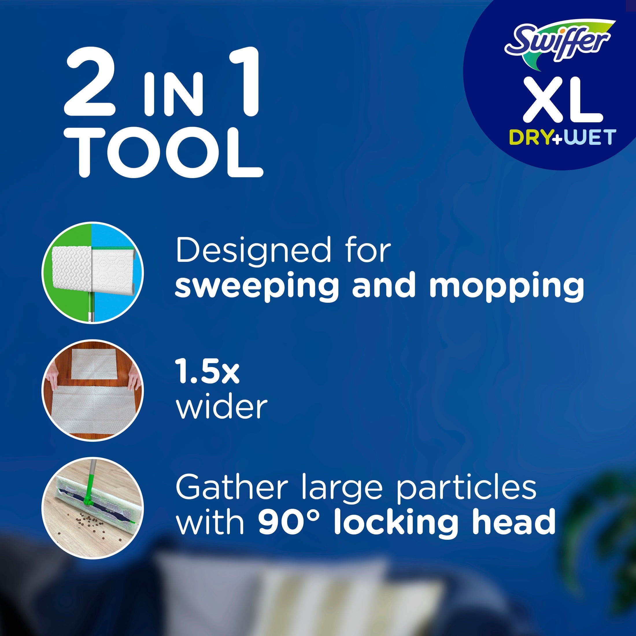 Swiffer Sweeper XL Kit with Dry & Wet Refills - Unscented, 1 Handle + 8 XL Dry pads & 2 XL Wet Pads