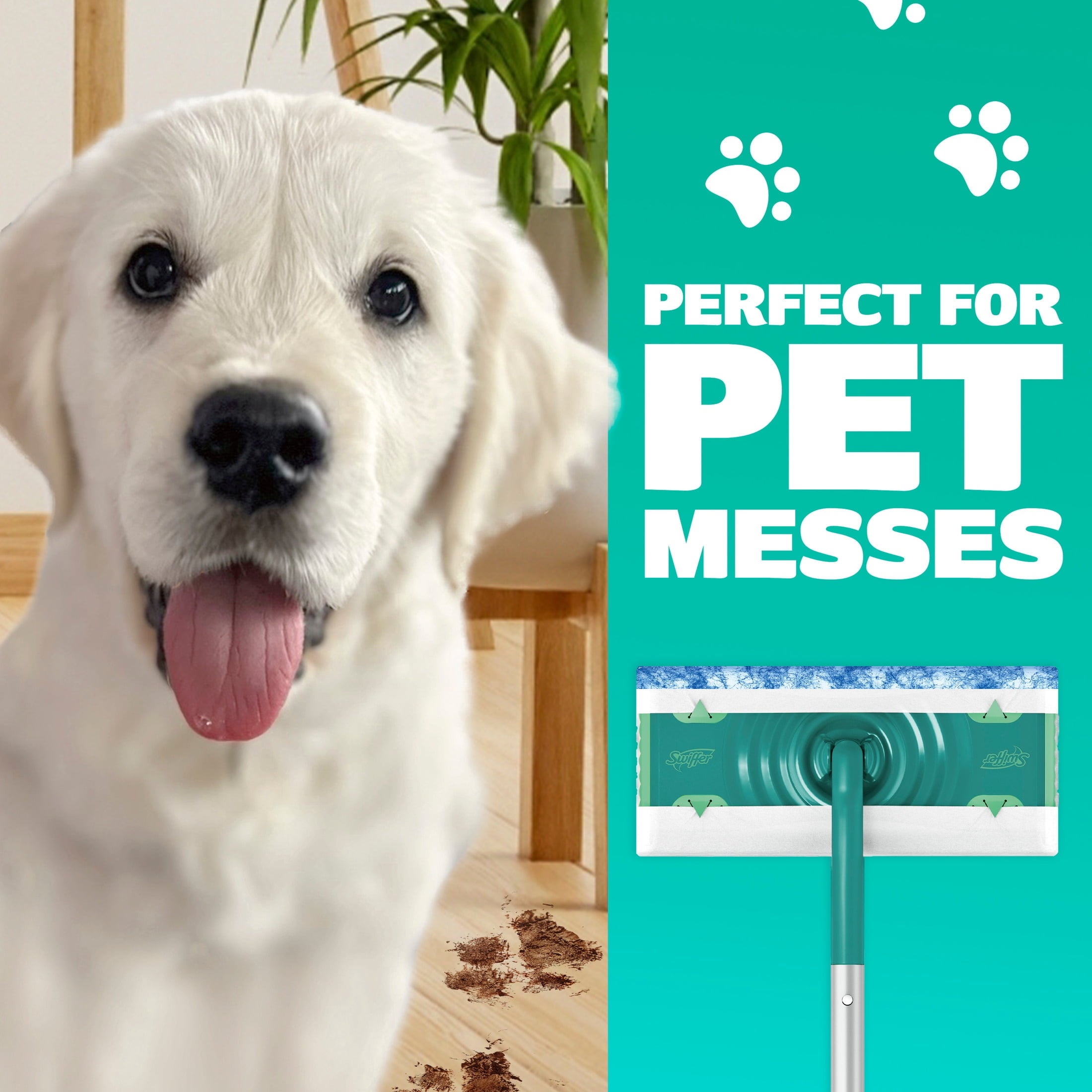 Swiffer Starter Classic Kit (1 Device - 2 Hair Magnet Dry Cloths, 2 Mop & Go Wet Cloths)