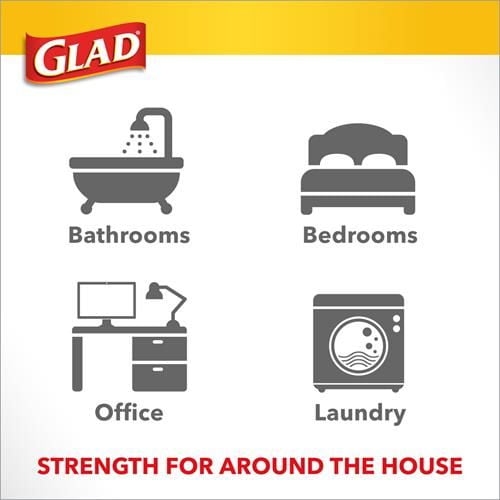 2X - Glad Drawstring Small Trash Bags - Lemon Fresh Bleach - 4 Gallon - 34 Count