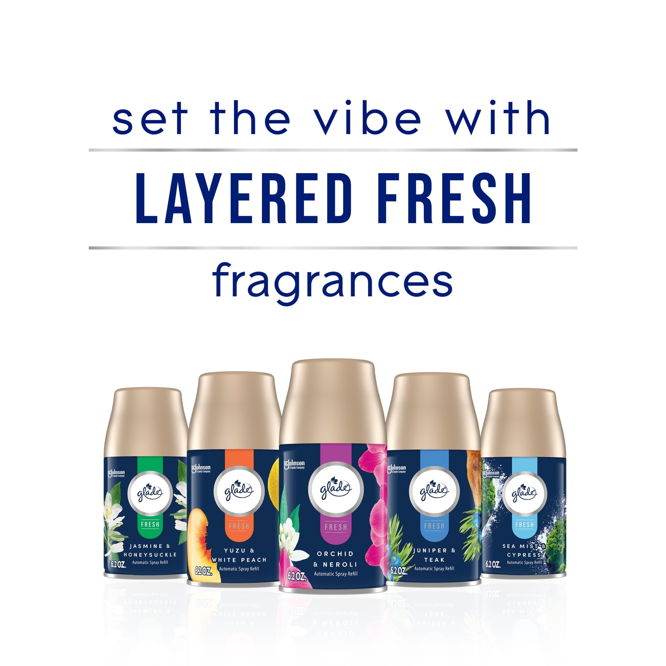 Glade Automatic Spray Air Freshener Refills - Sea Mist & Cypress, 6.2 oz, Fresh Collection