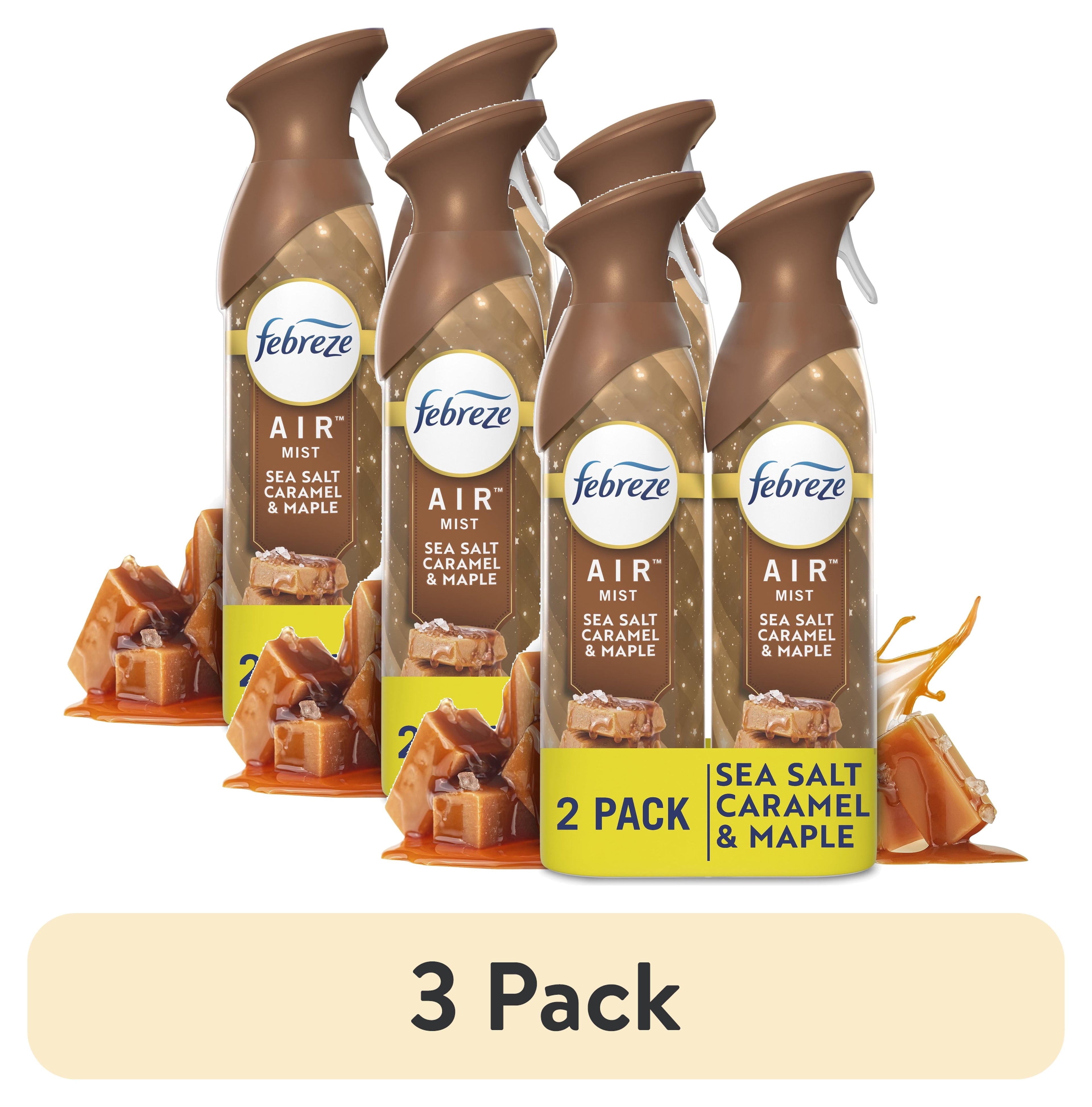 Febreze Air Mist - Odor-Fighting Air Freshener, Sea Salt Caramel & Maple, 8.8oz Aerosol, Pack of 2 - 3-Pack