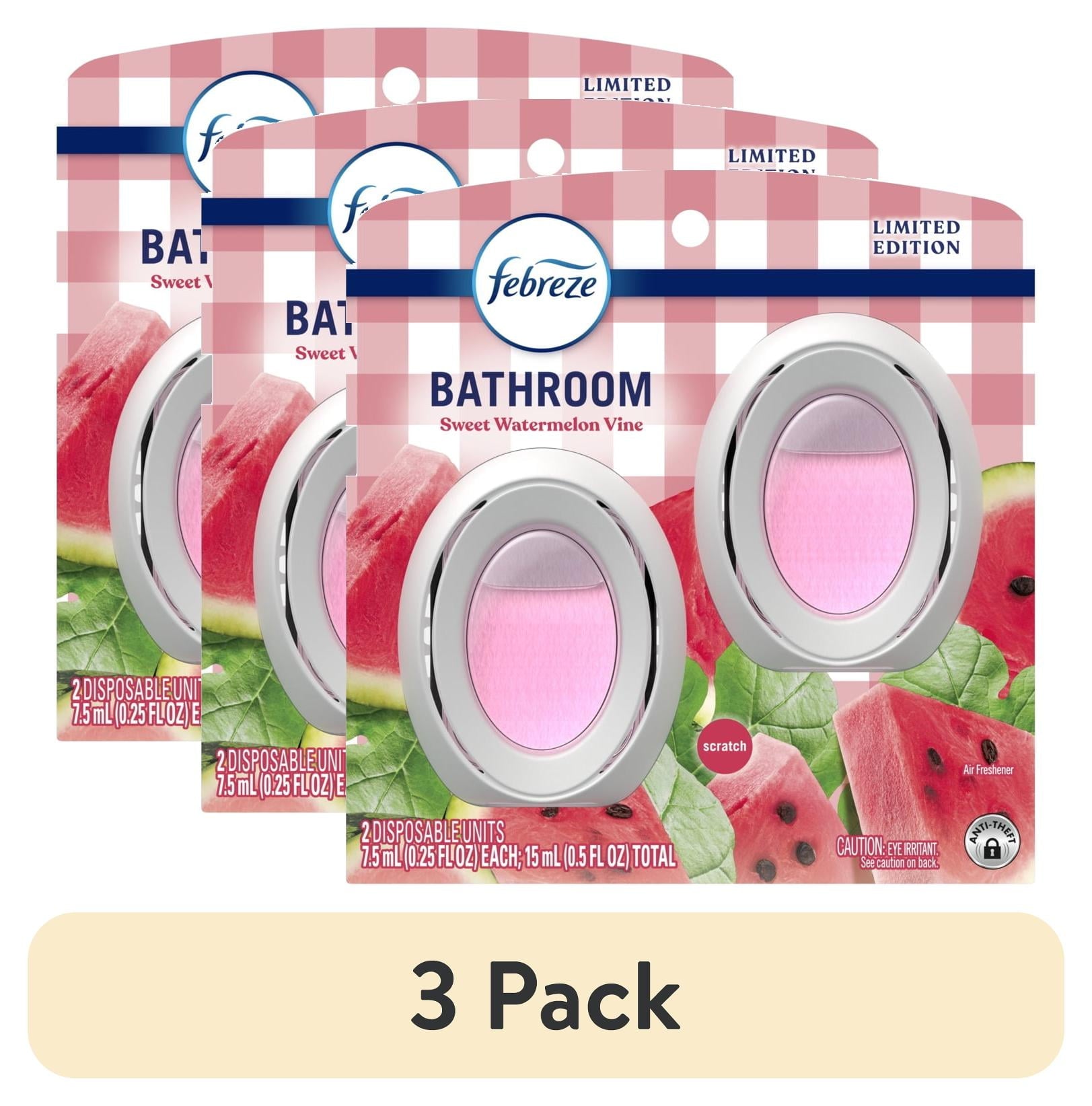 Febreze Bathroom Air Freshener - Small Spaces Odor-Fighting, Watermelon, 2 Count - 3-Pack