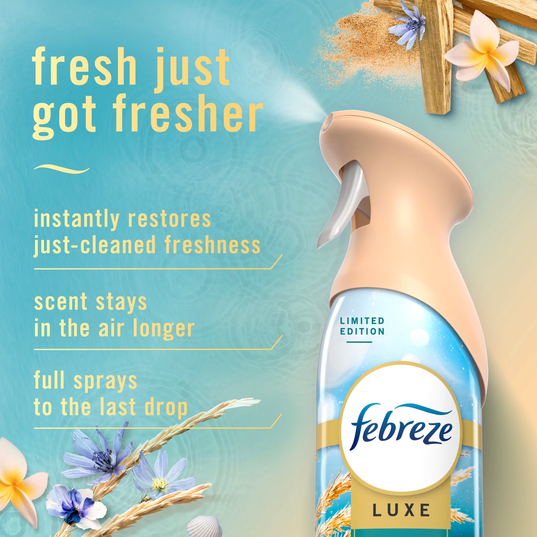 Febreze Air Mist Luxe Warm Ocean Breeze Air Freshener Spray - 8.1 oz