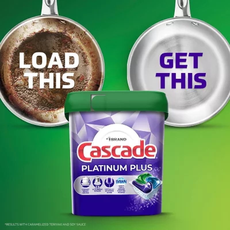 Cascade Platinum Plus Dishwasher Detergent Action Pacs - Fresh scent, 81 Count.
