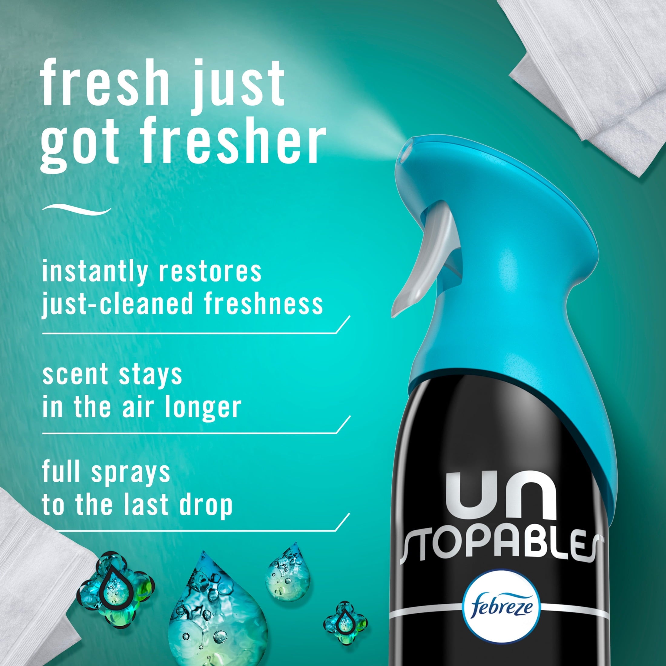 Febreze Air Mist Air Freshener Spray - Unstopables Fresh, 8.1oz, 2 Count