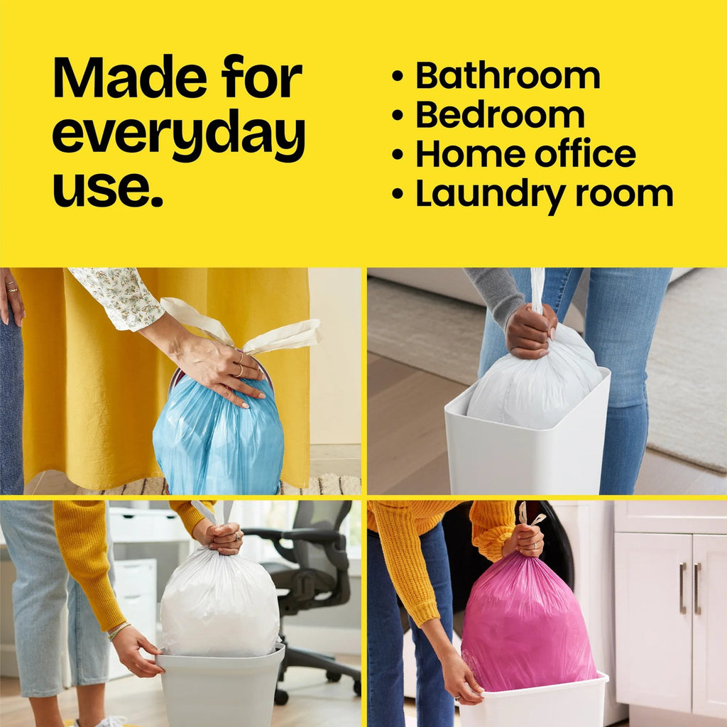 Glad Drawstring Medium Scented Trash Bags - 8 Gallon, Gain Original Scent With Febreze Freshness, 80 Bags