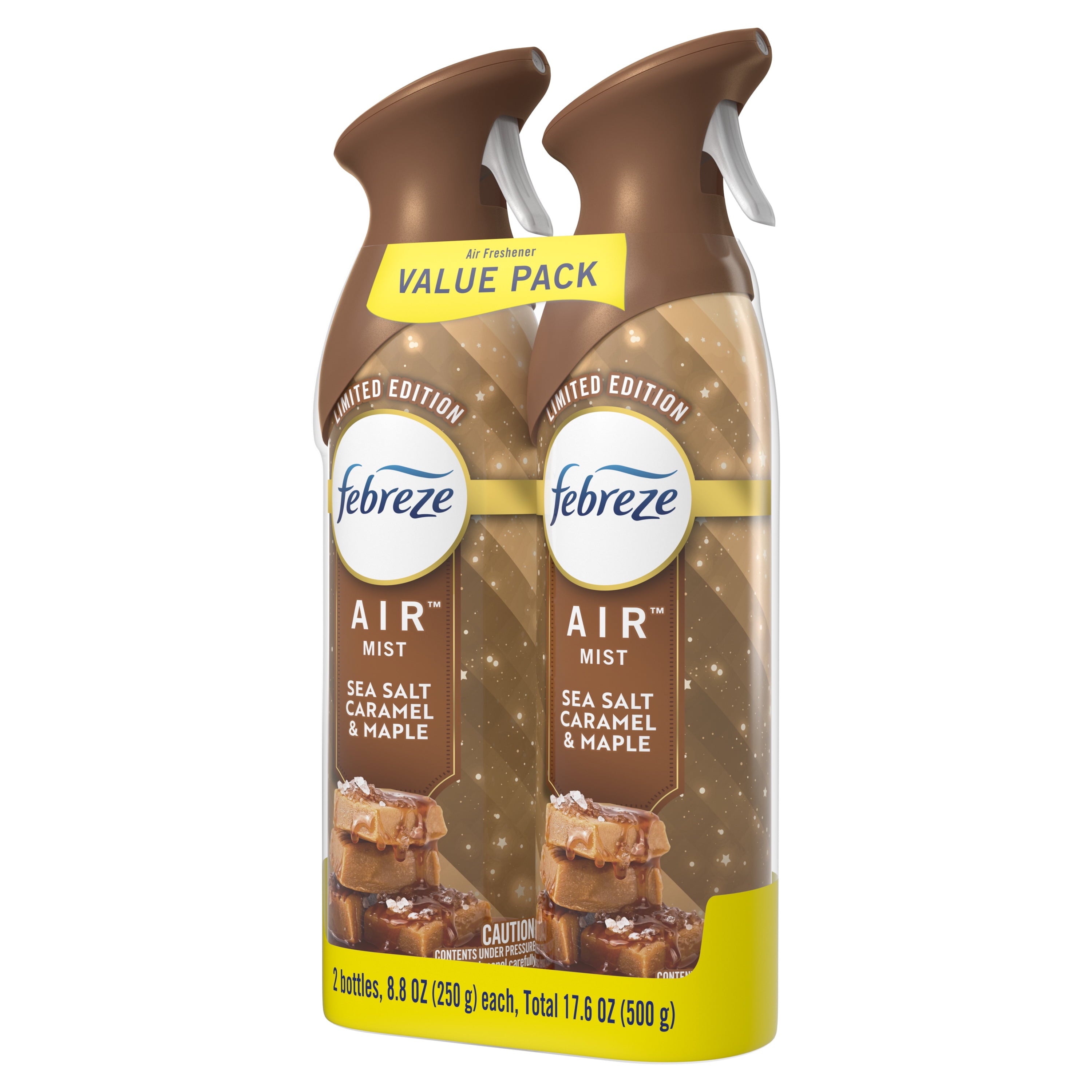 Febreze Air Mist - Odor-Fighting Air Freshener, Sea Salt Caramel & Maple, 8.8oz Aerosol, Pack of 2