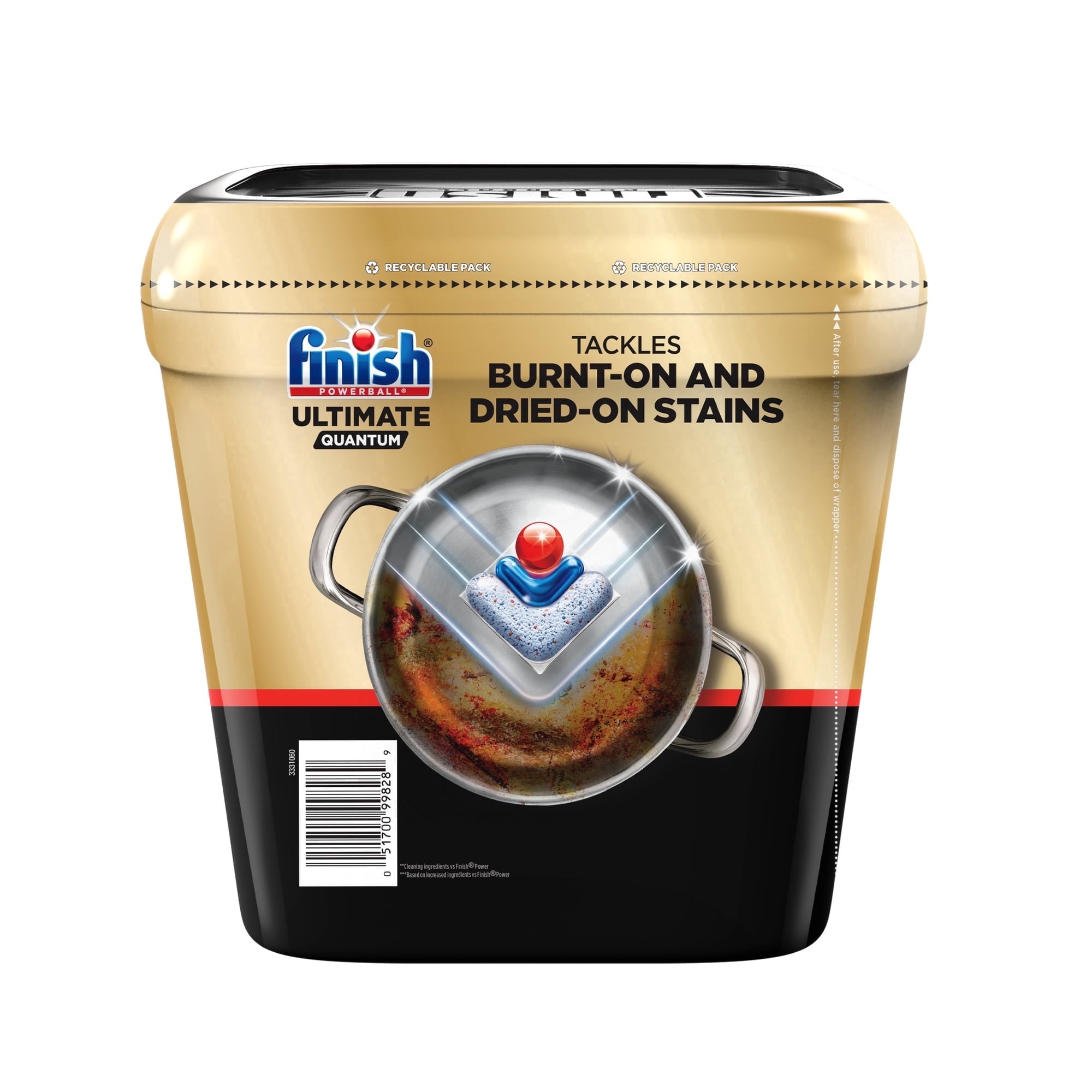 Finish Ultimate Quantum Dishwasher Pods - Dishwasher Detergent Dish Soap, 50% More Cleaning Power, 38 Tabs - 3-Pack