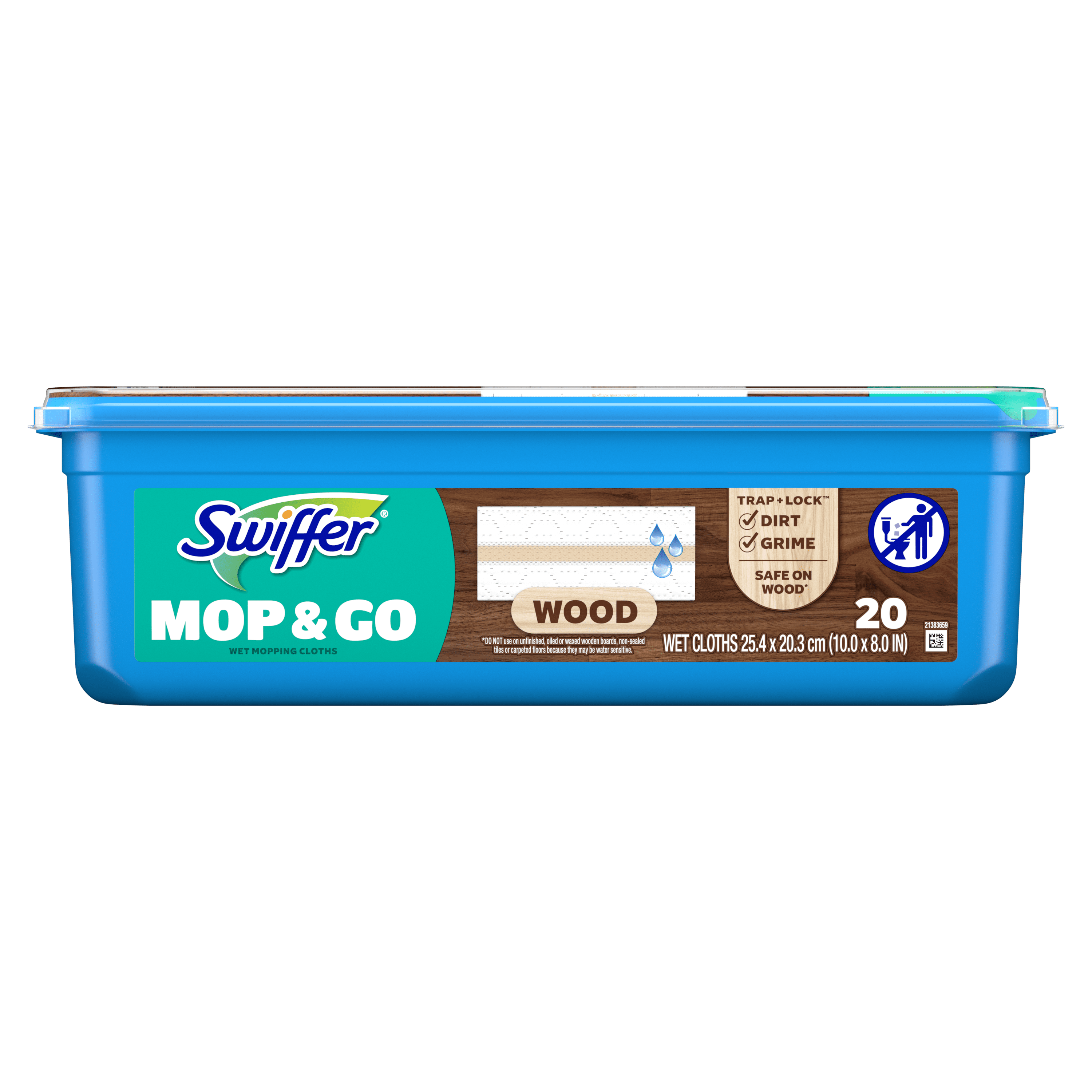 Swiffer Heavy Duty Mop & Go Wood - Wet Cloth Refills for Wood Floors, 20 count