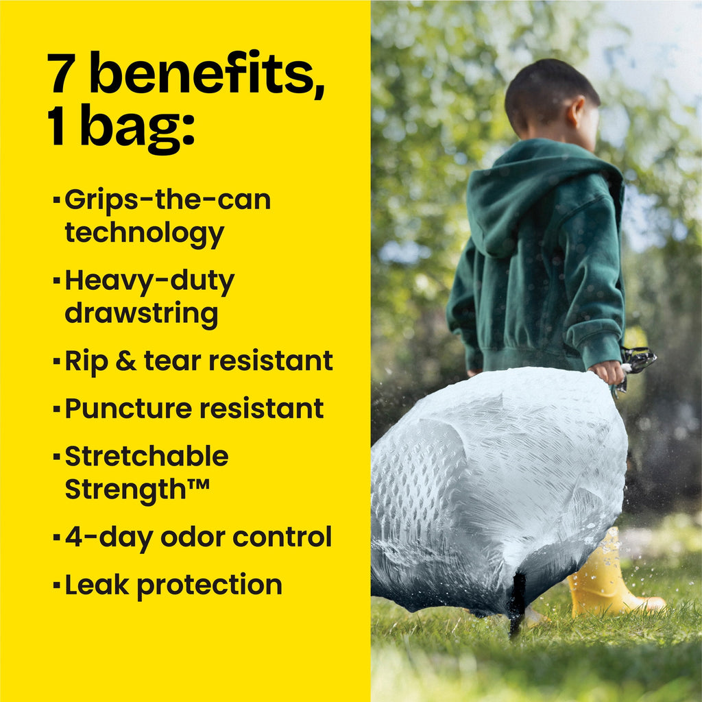 Glad ForceFlex Tall Kitchen Drawstring Trash Bags - 13 Gal, Gain Lavender, 40 Count - 3-Pack