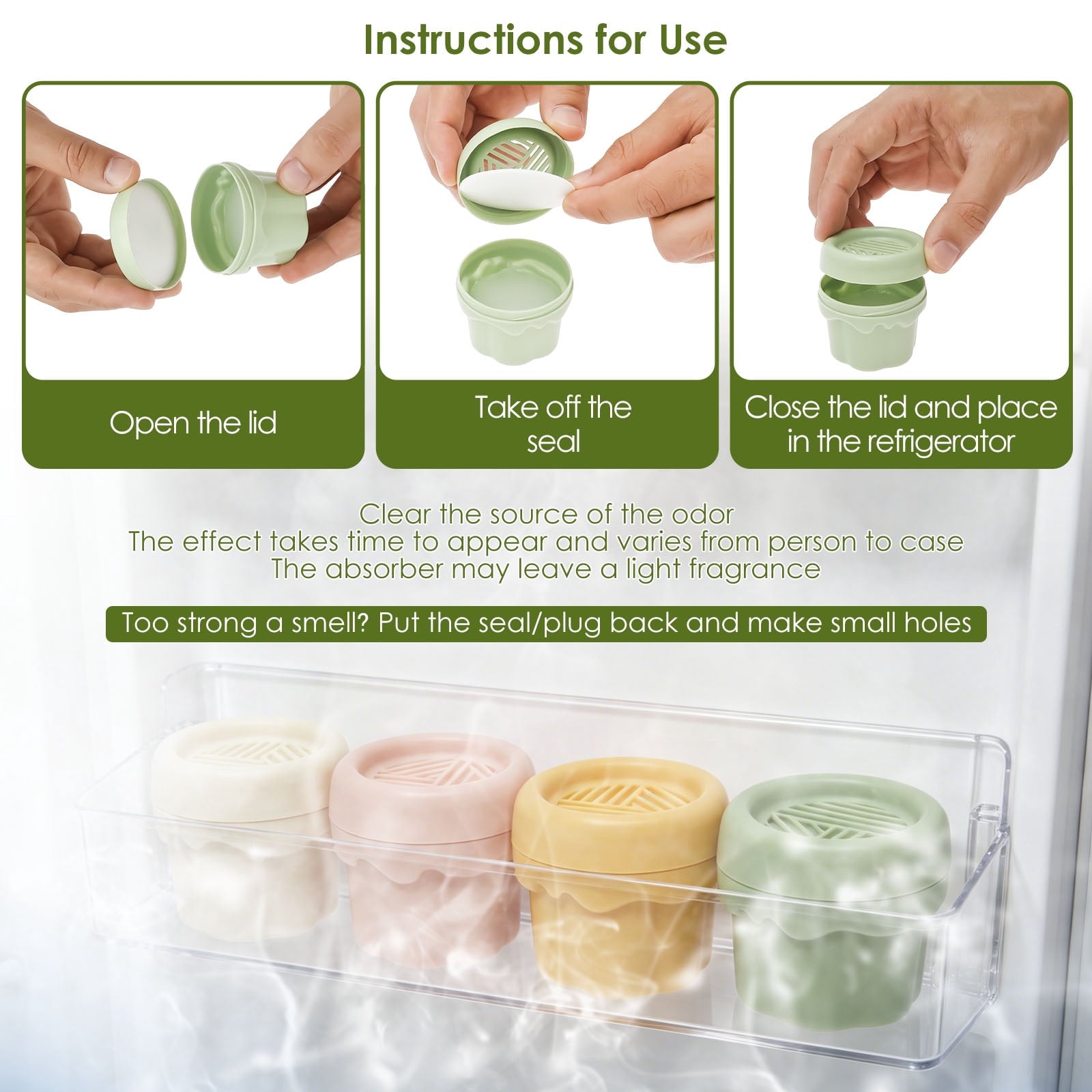4pcs Refrigerator Deodorizer Smell Eliminator Gel Odor Absorber for Fridge Freezer Kitchen Closet Car