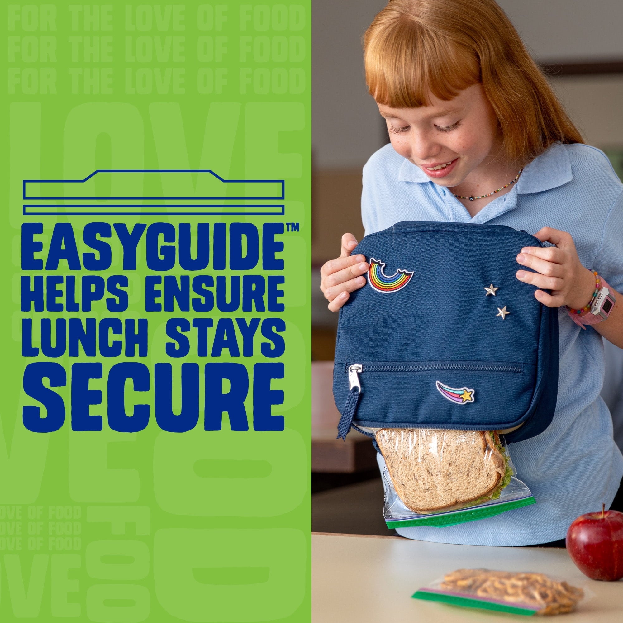 Ziploc® Brand XL Sandwich Bags with EasyGuide™ Texture - Grip 'n Seal Technology™, Food Storage, 25 Count