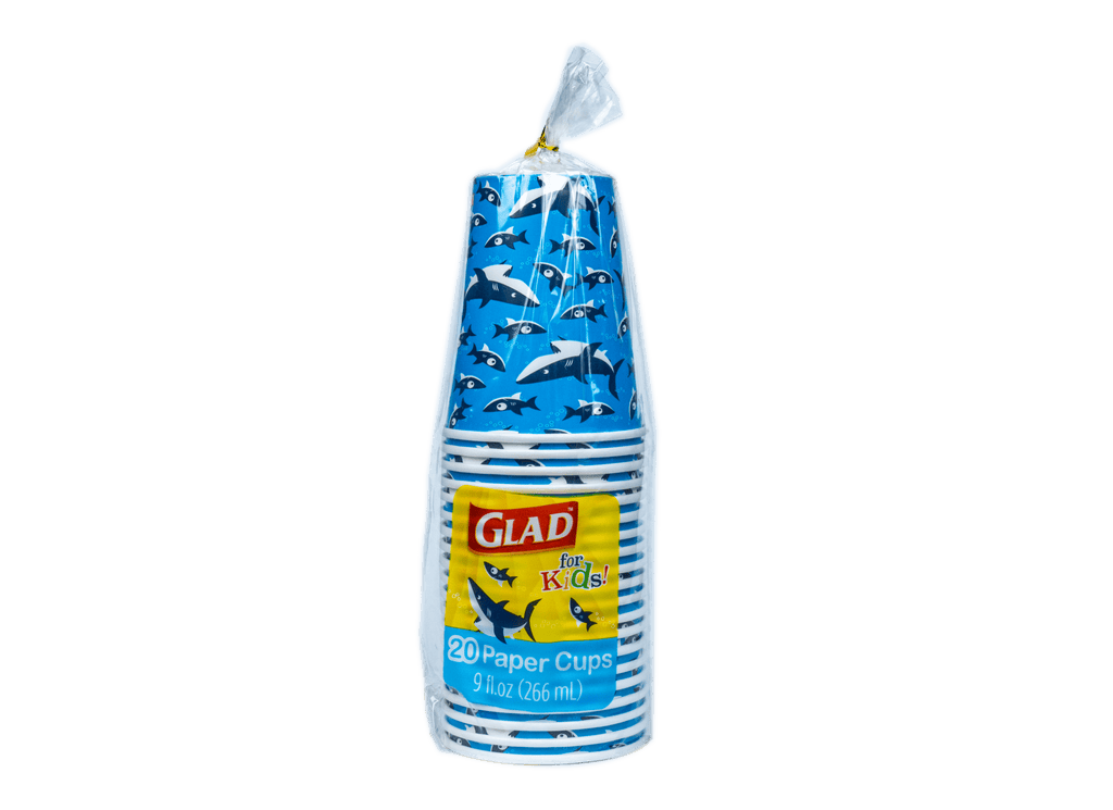 Glad For Kids Sharks Design Paper Cups - 9oz, 20 Count