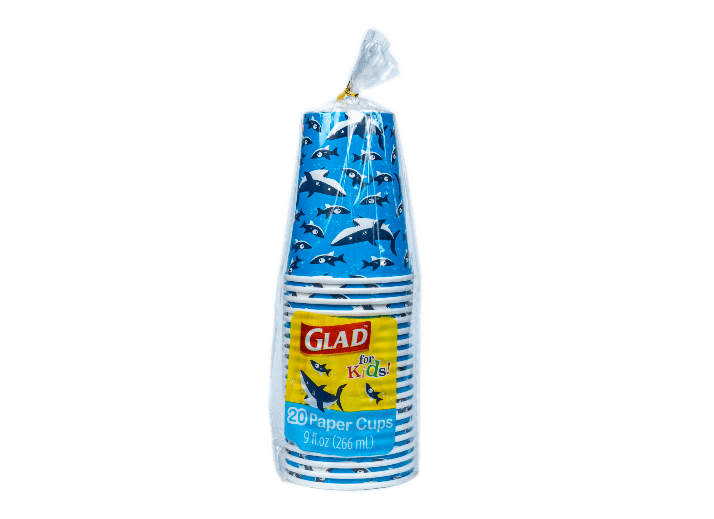 Glad For Kids Sharks Design Paper Cups - 9oz, 20 Count