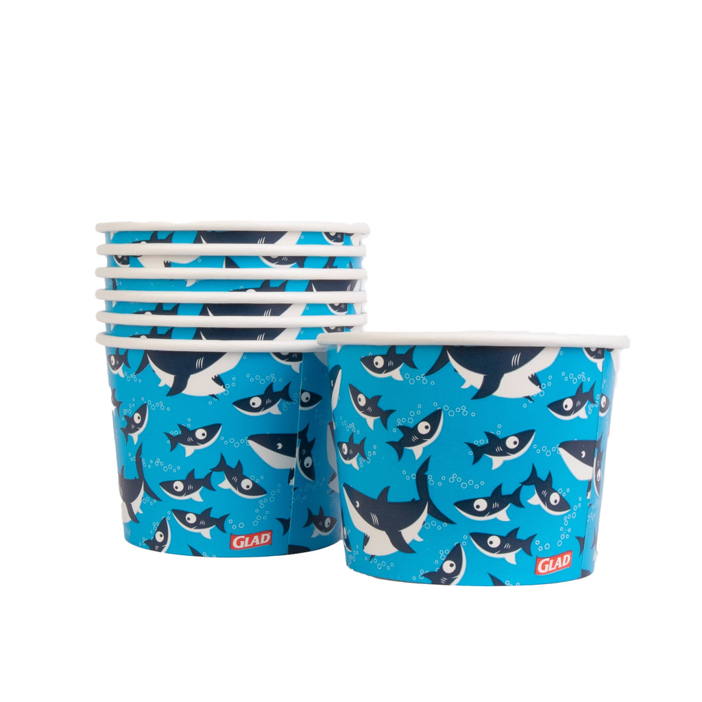 Glad Kids Sharks Paper Snack Bowls No Lid 12oz 20 Count