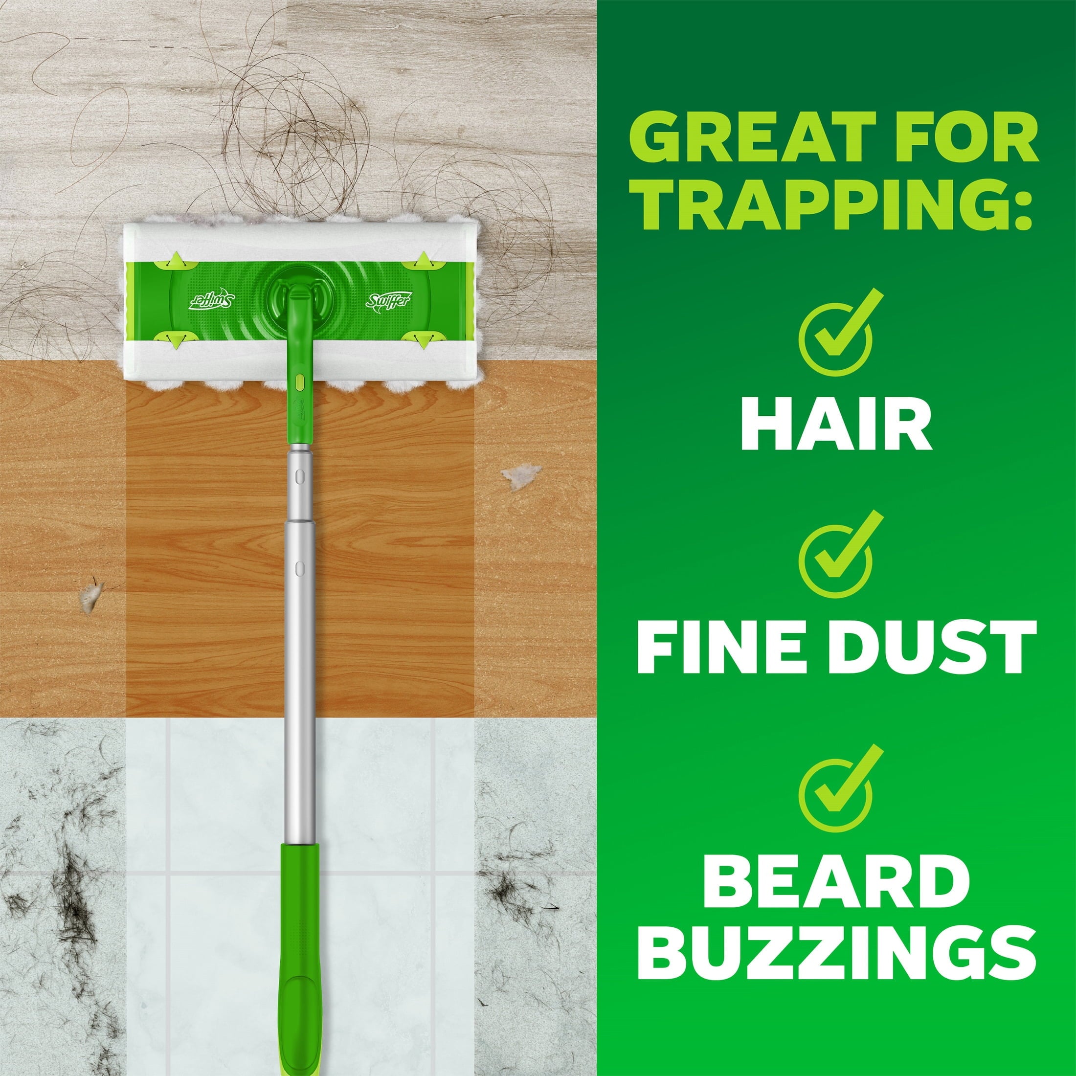 Swiffer Hair Magnet Deluxe Starter Kit - 1 pole, 6 Dry & 2 Wet Cloths