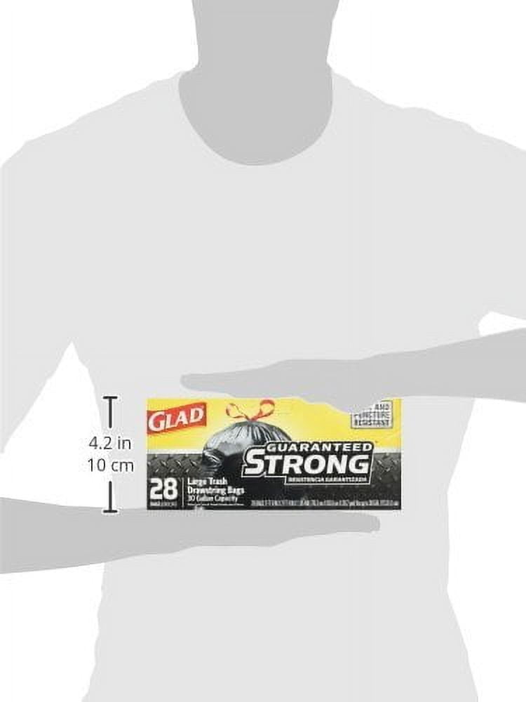 30 in. x 33 in. 1.05 mil 30 Gallon Three-Ply Drawstring Trash Bags - Black/Large (28/Box)