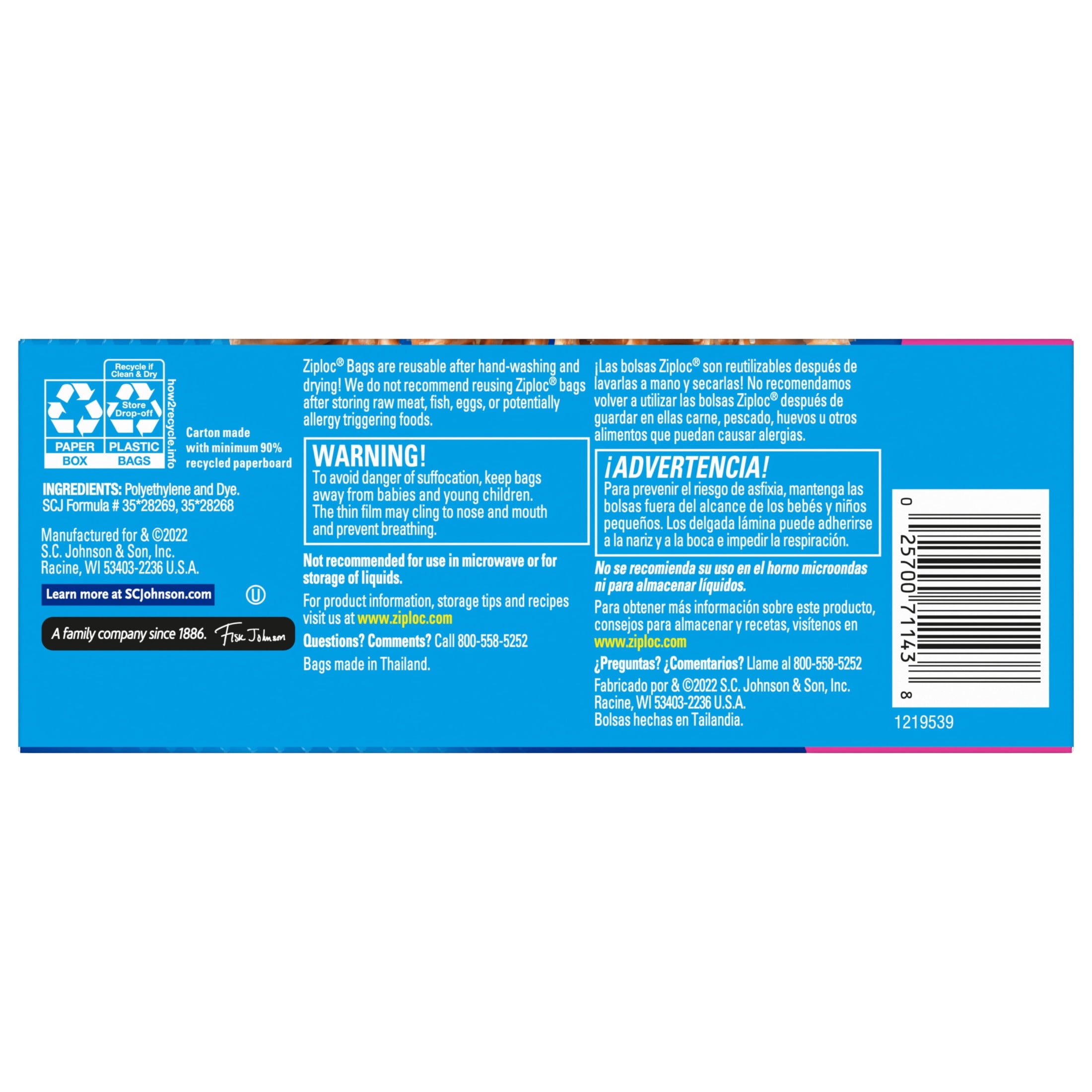 Ziploc® Snack Bags with EasyGuide™ Texture - Small Plastic Bags with Grip 'N Seal Technology, 90 Count