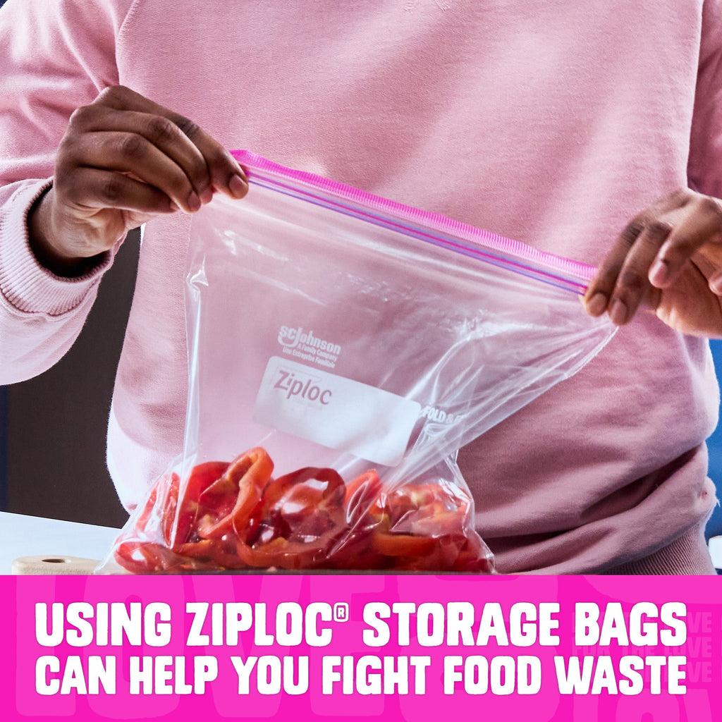 Ziploc Brand Food Storage Bags - School Supplies, with Grip 'n Seal Technology, Zipper, Quart, 25 Count