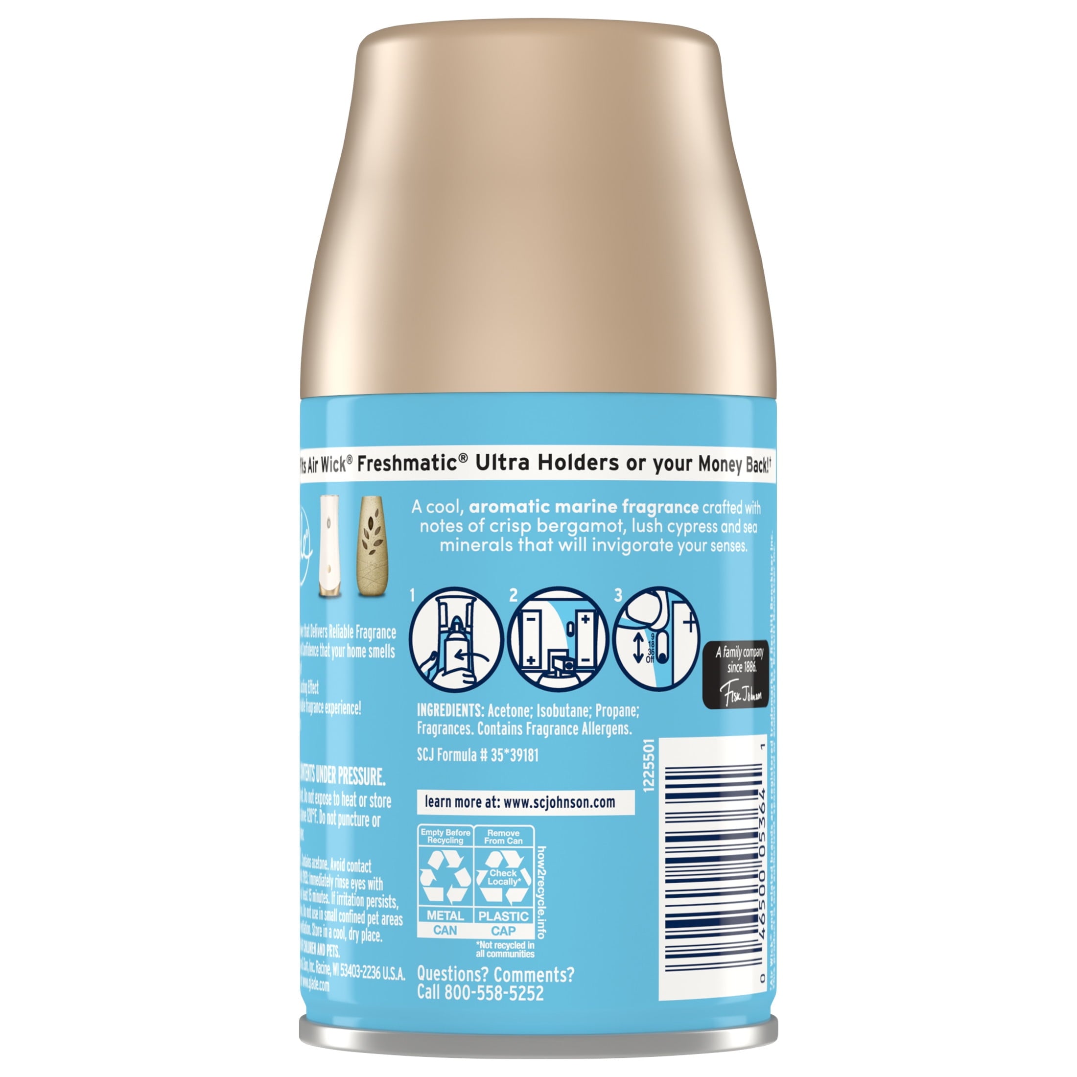 Glade Automatic Spray Air Freshener Refills - Sea Mist & Cypress, 6.2 oz, Fresh Collection