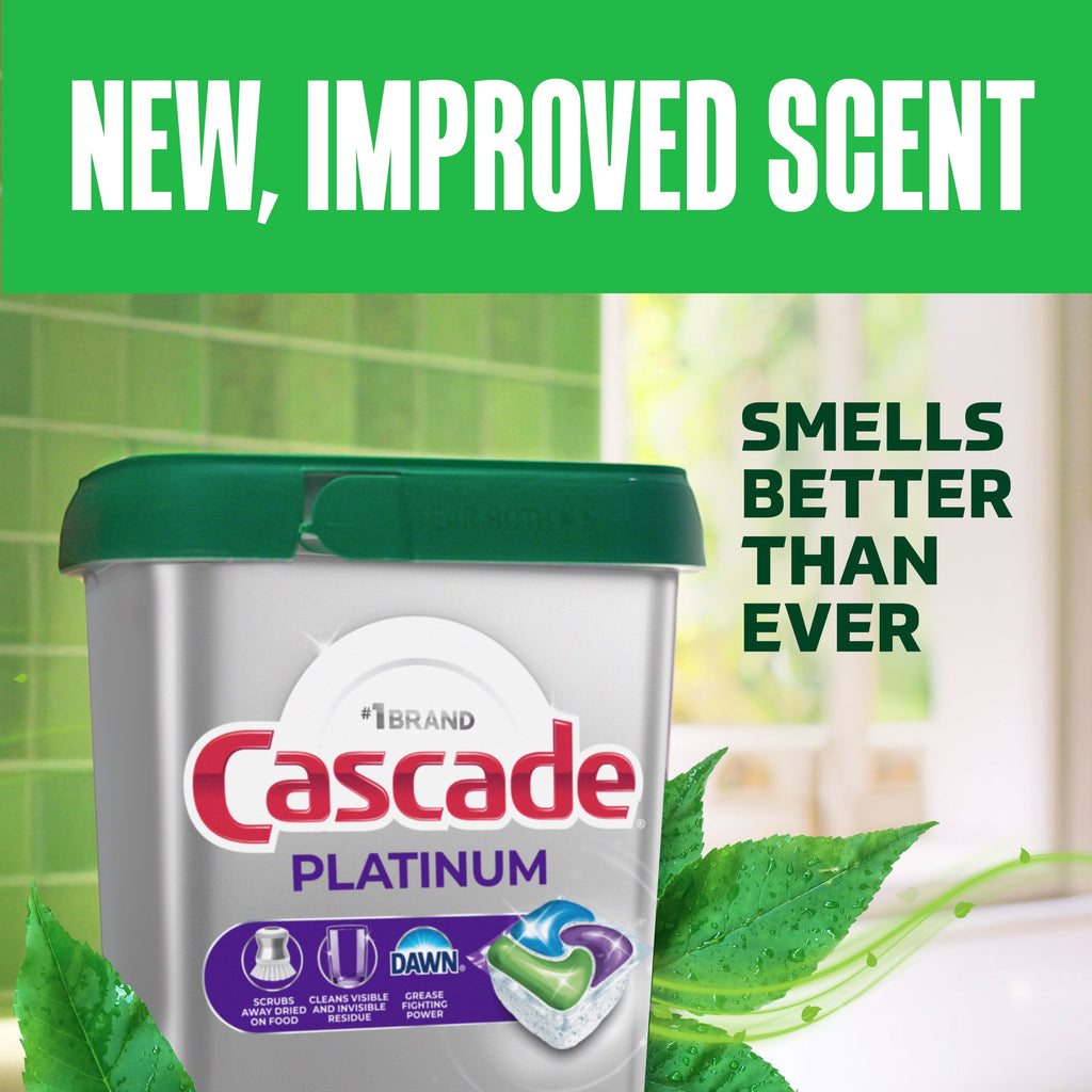 Cascade Platinum Dishwasher Pods - Dishwasher Detergent Soap Tabs, Fresh, 59 Count