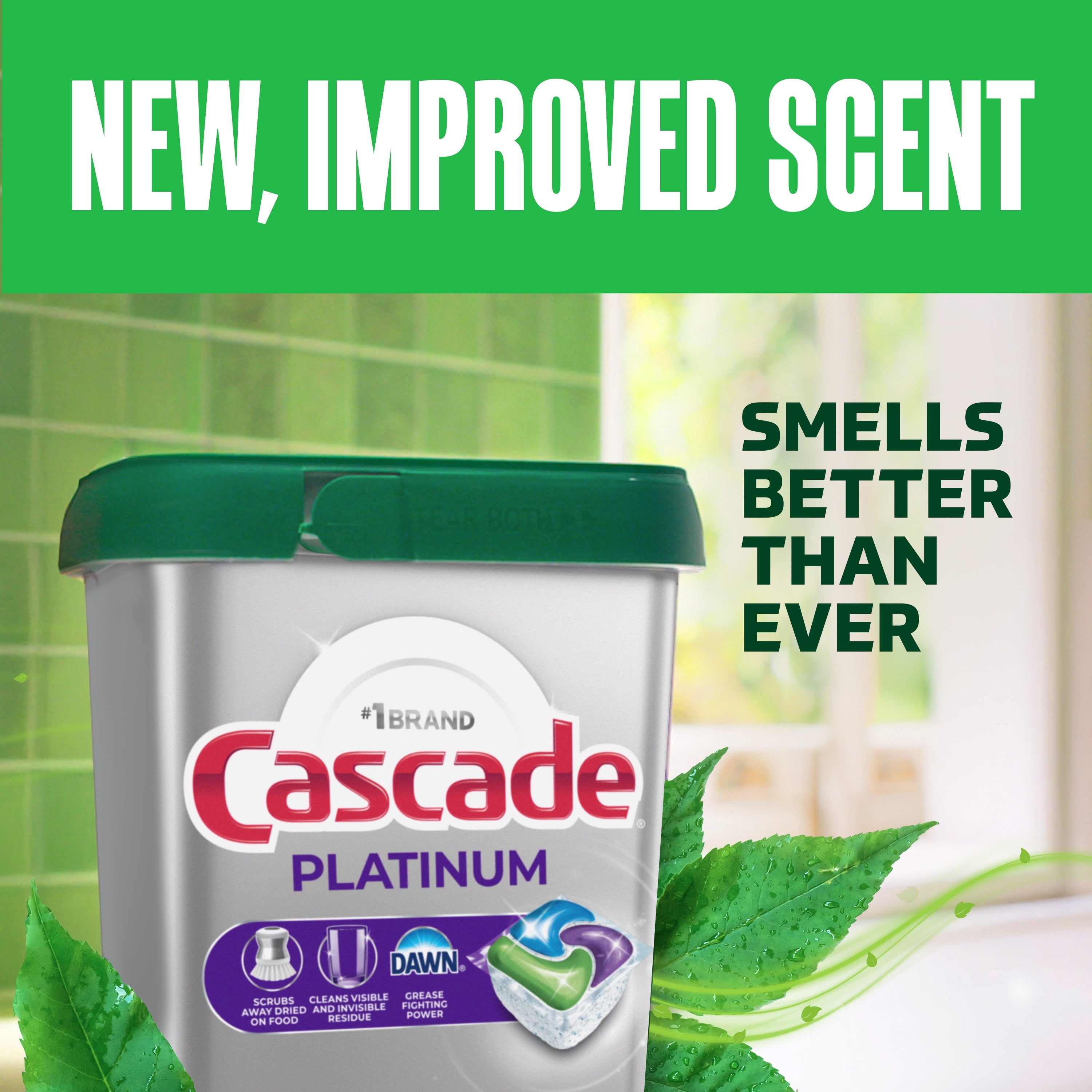 Cascade Platinum Dishwasher Pods - Dishwasher Detergent Soap Tabs, Fresh, 59 Count