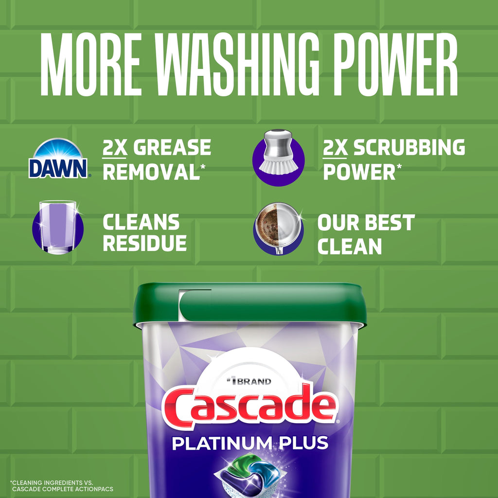 Cascade Platinum Plus Dishwasher Pods - Dishwasher Detergent, Dish Detergent Soap, Lemon, 9 Count