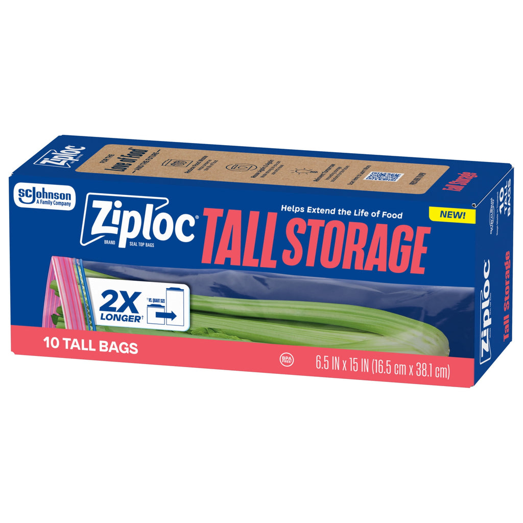 Ziploc® Brand Tall Storage Bags - Seal Top Closure, 10 Count